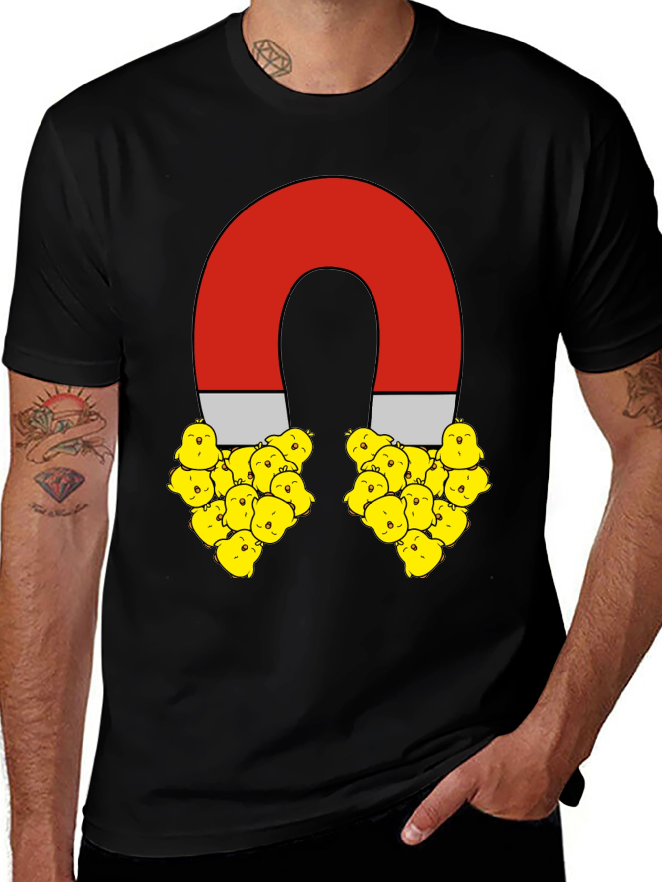 Chick Magnet Graphic T-Shirt - Funny Animal Tee