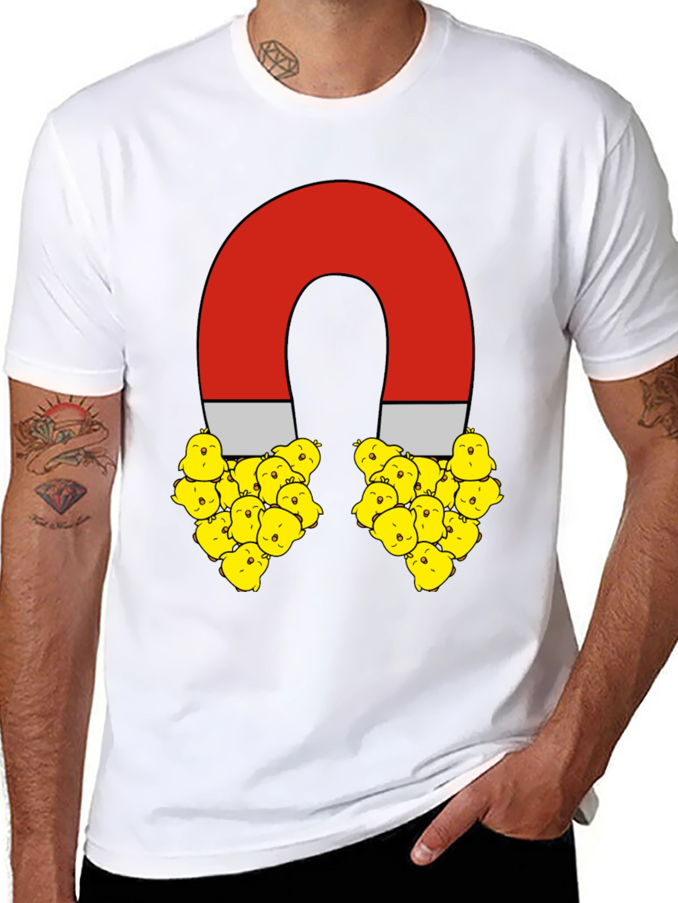 Chick Magnet Graphic T-Shirt - Funny Animal Tee