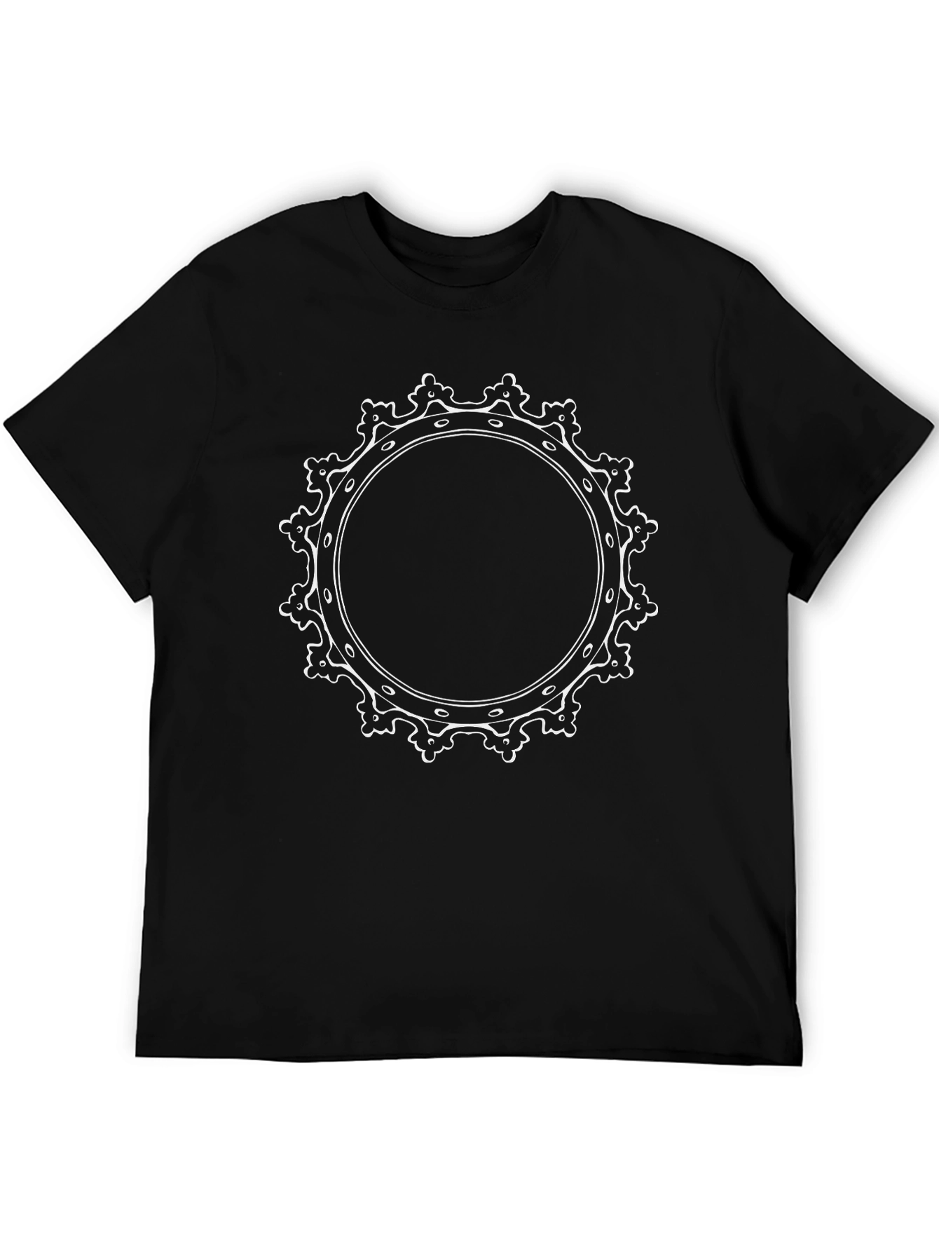 Circular Design Black T-Shirt
