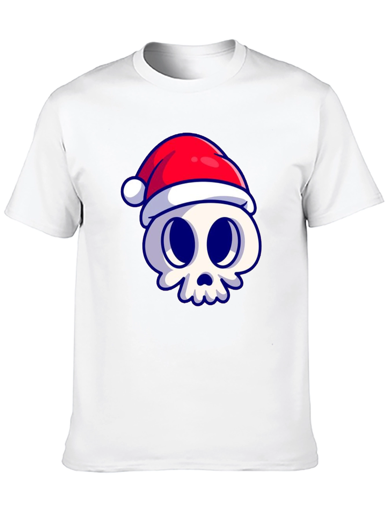 Festive Skull Graphic Tee - Black Cotton