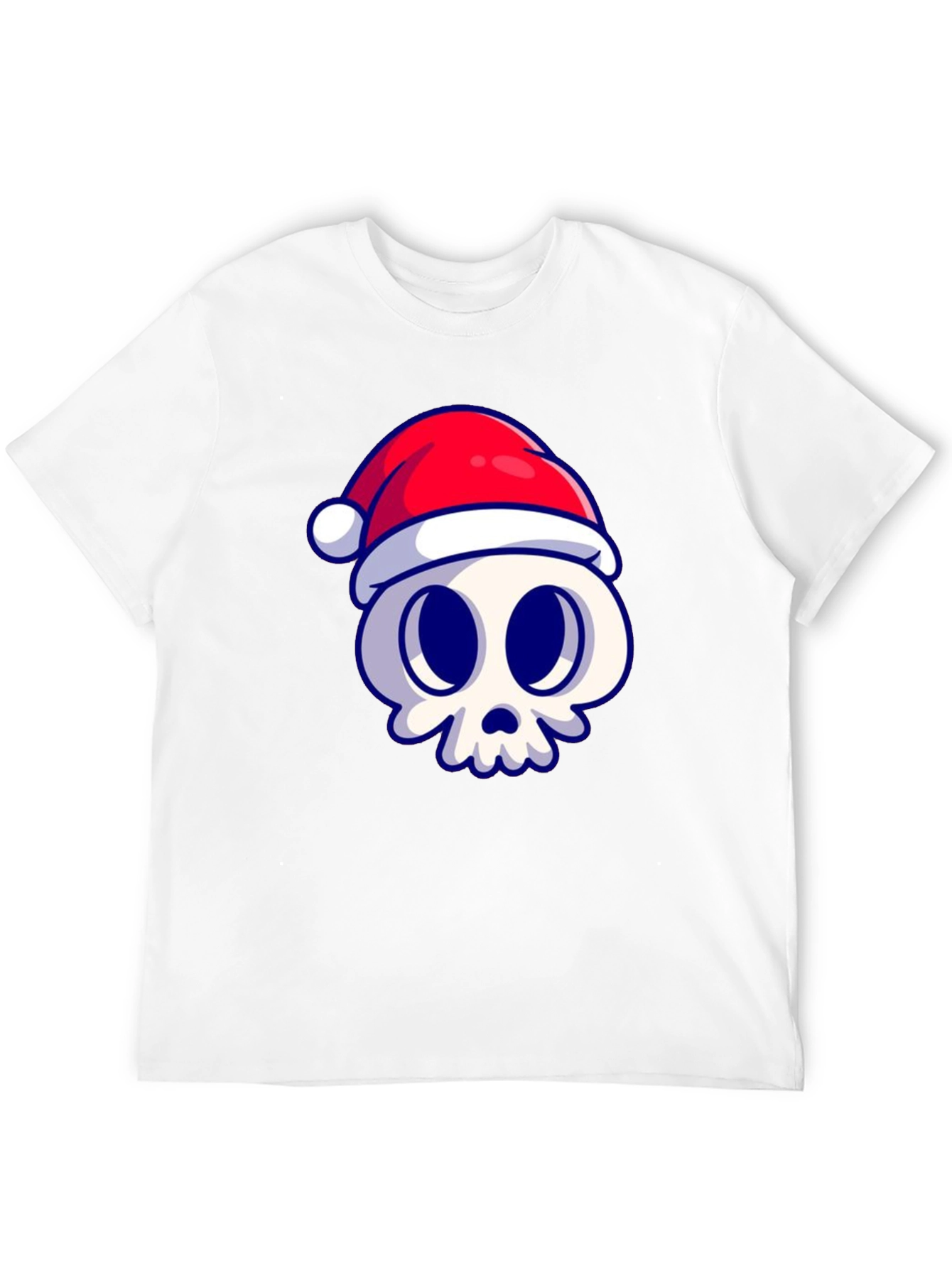 Festive Skull Graphic Tee - Black Cotton