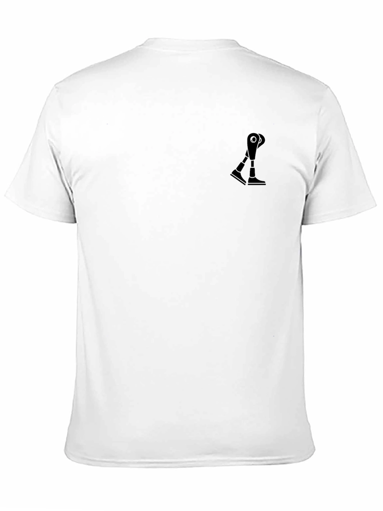 Modern Black T-Shirt with Prosthetic Leg Design