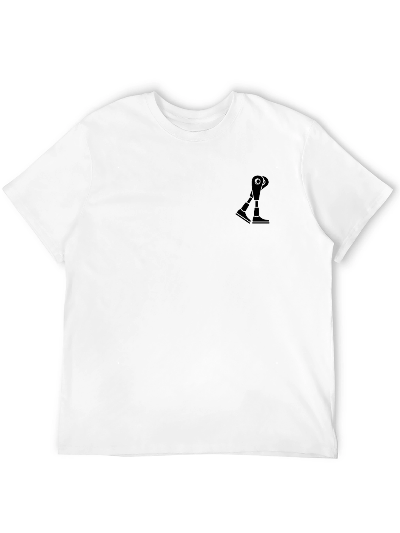 Modern Black T-Shirt with Prosthetic Leg Design