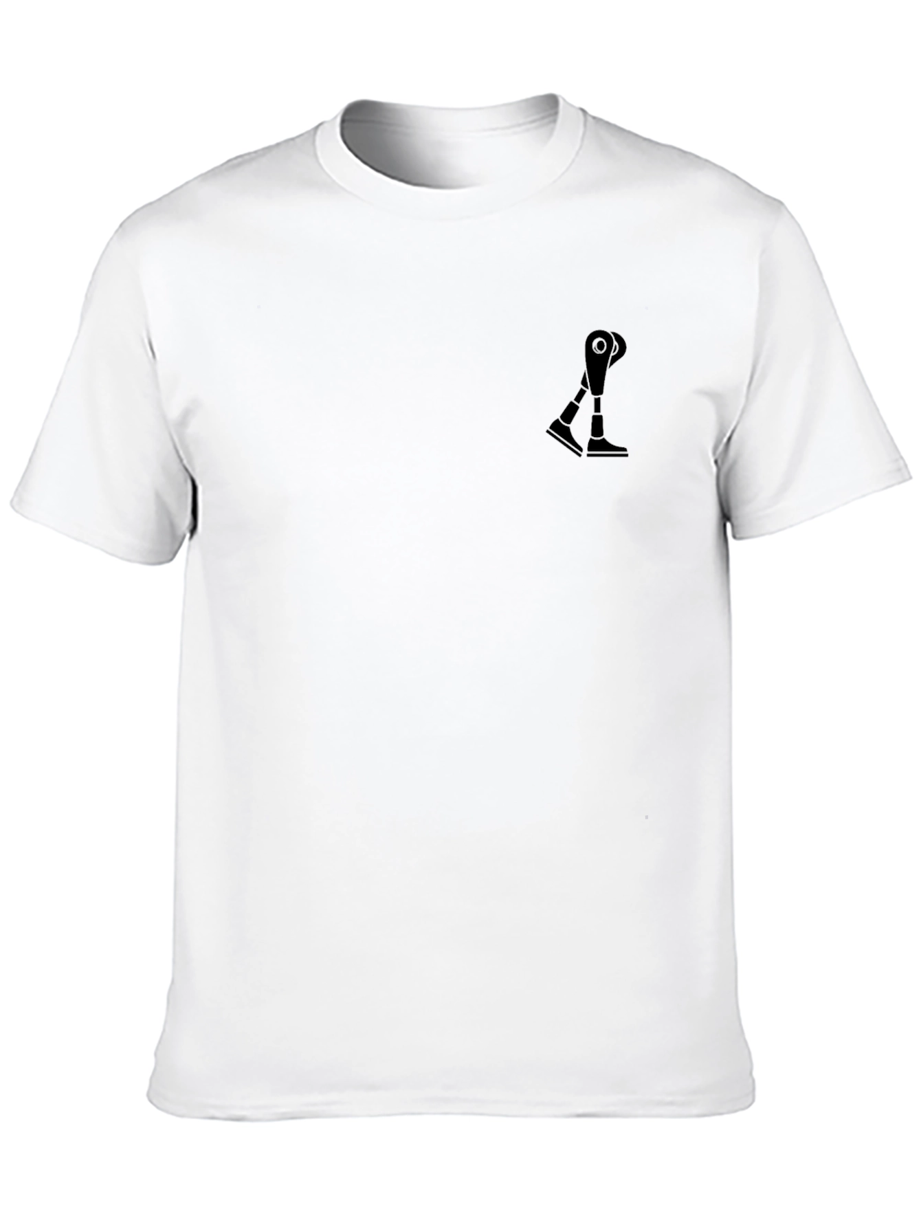 Modern Black T-Shirt with Prosthetic Leg Design