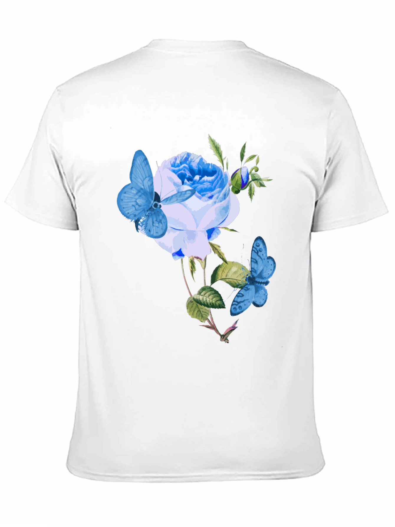 Floral Butterfly Graphic Tee - Black Cotton