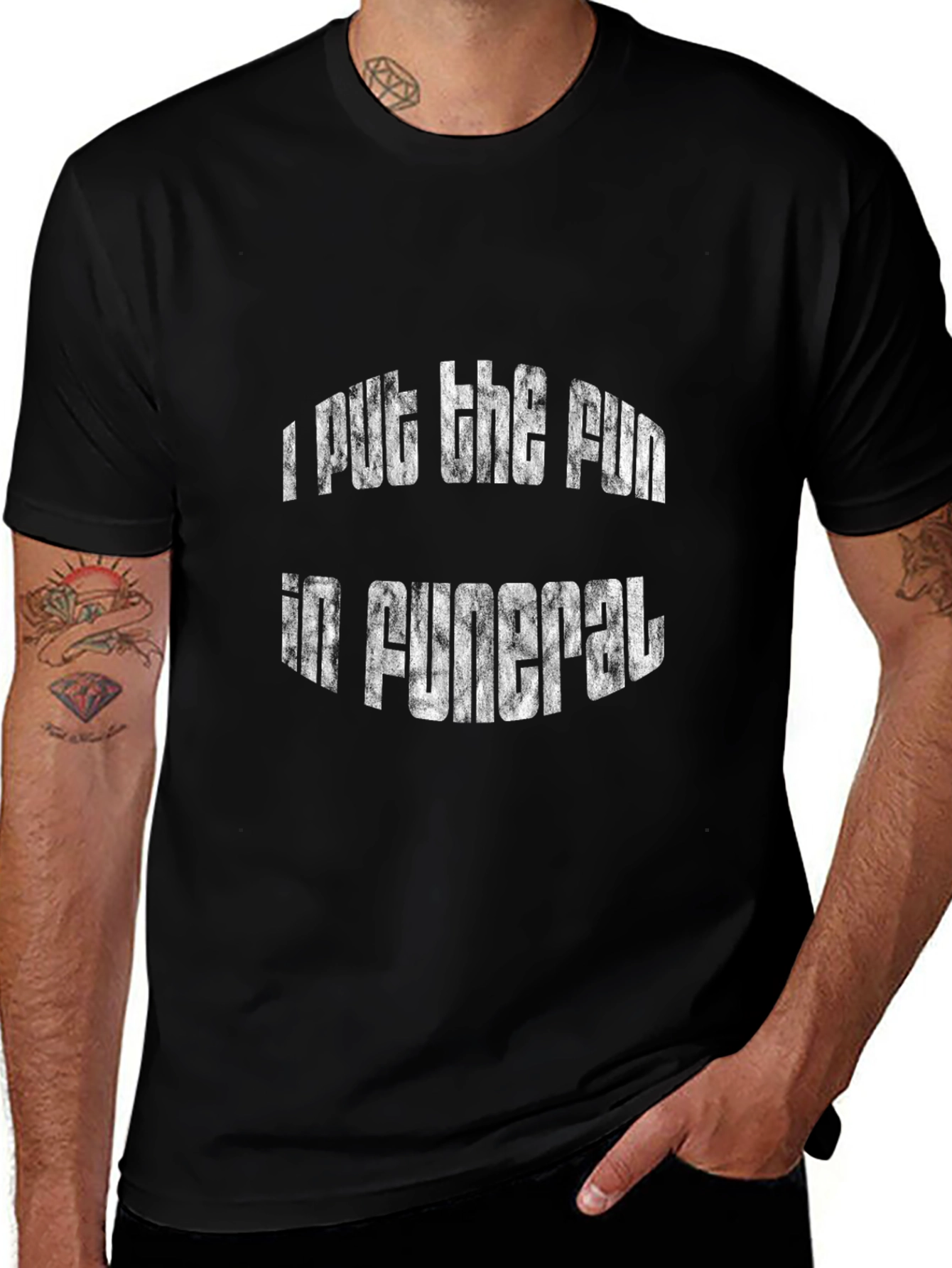 I Put The Fun In Funeral Graphic Black T-Shirt