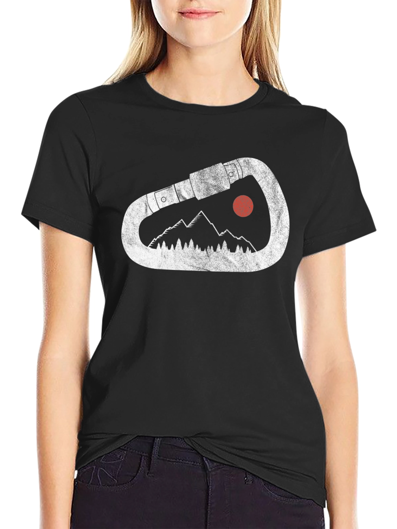 Carabiner Nature Graphic Black T-Shirt
