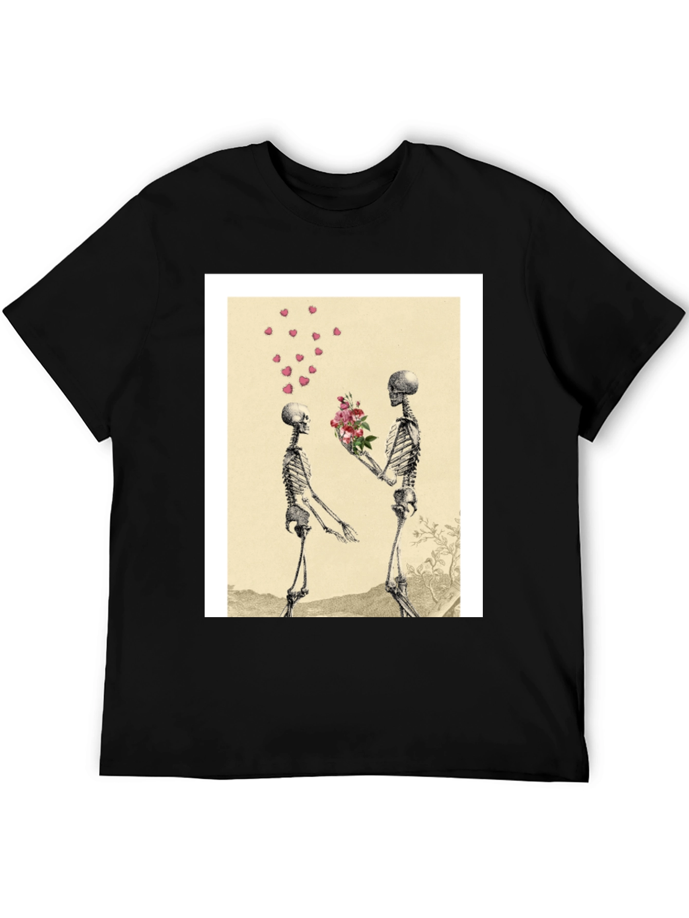 Skeleton Romance Graphic Tee - Black