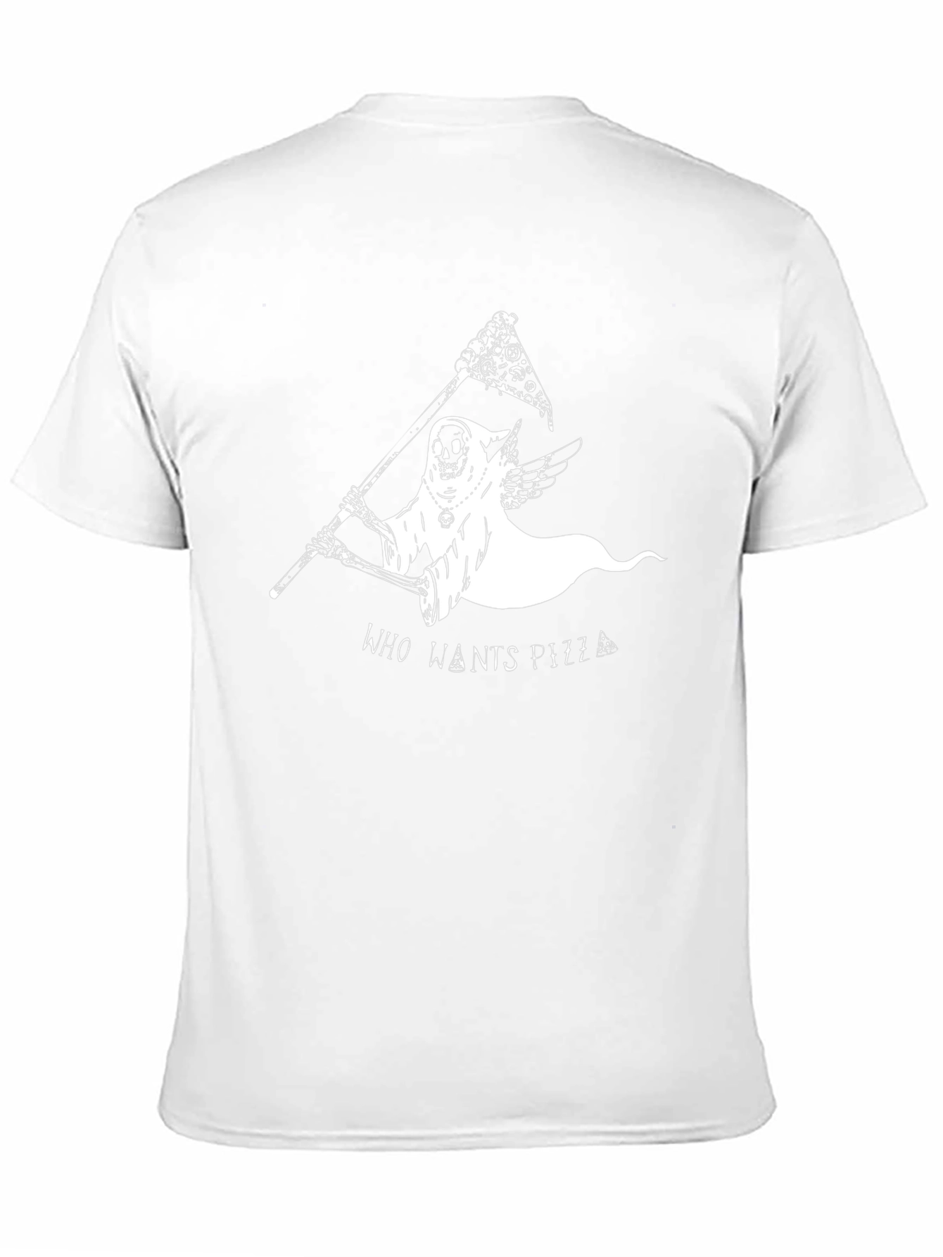 Grim Reaper Pizza Flag Graphic T-Shirt