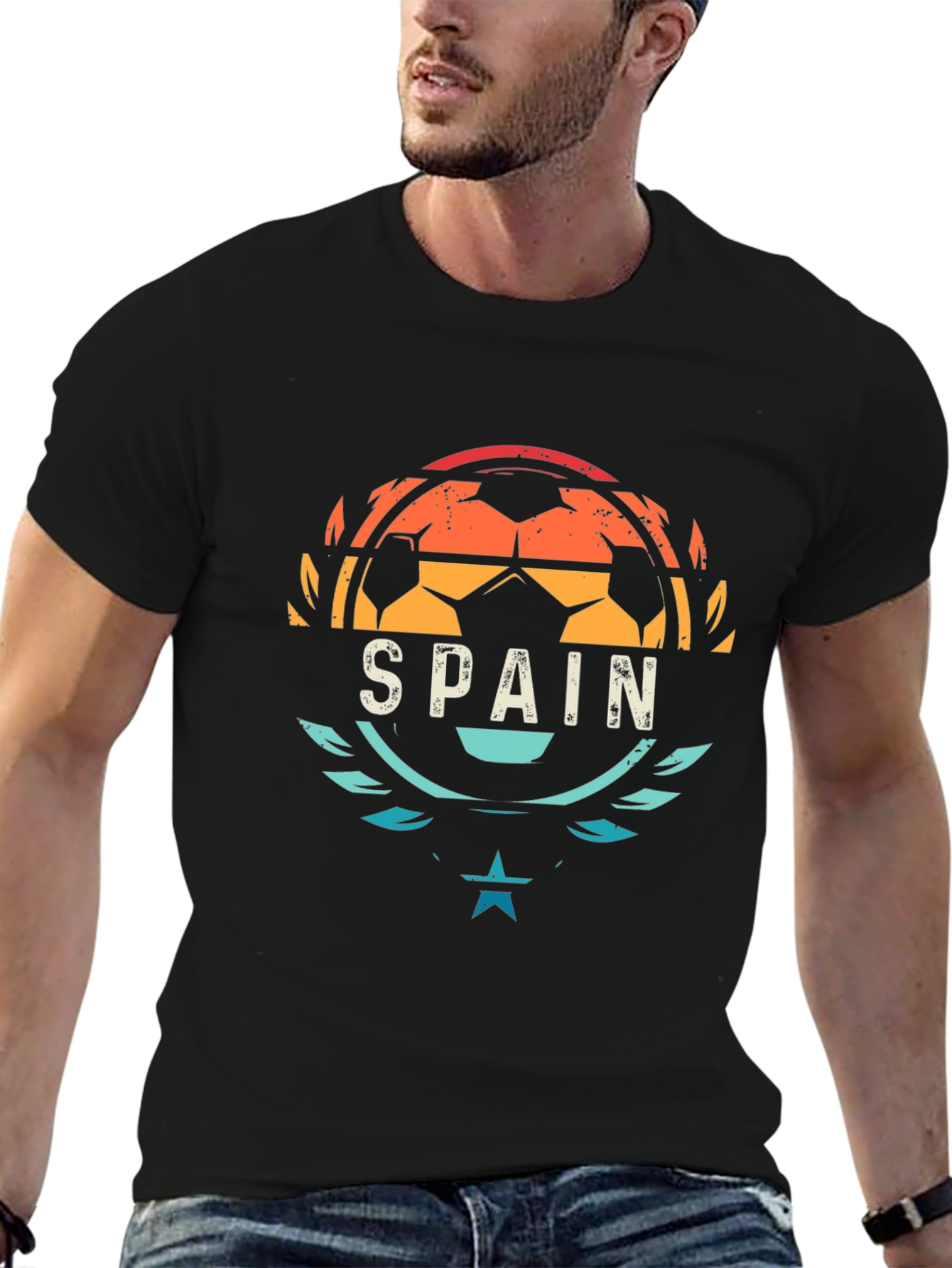 Spain Soccer T-Shirt - Retro Style Graphic Tee