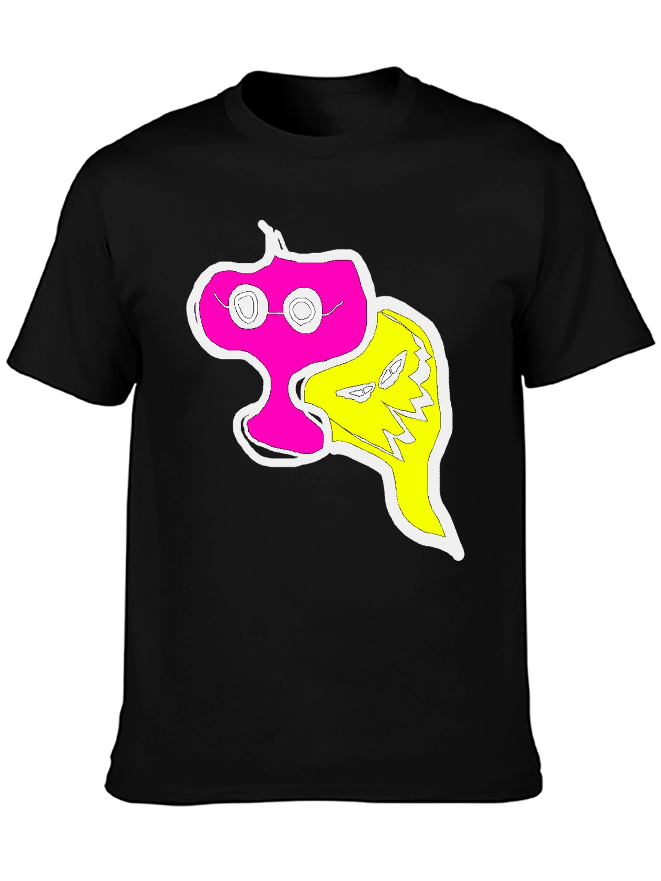 Abstract Pink & Yellow Graphic T-Shirt