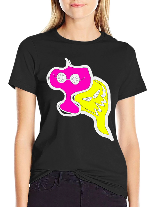 Abstract Pink & Yellow Graphic T-Shirt