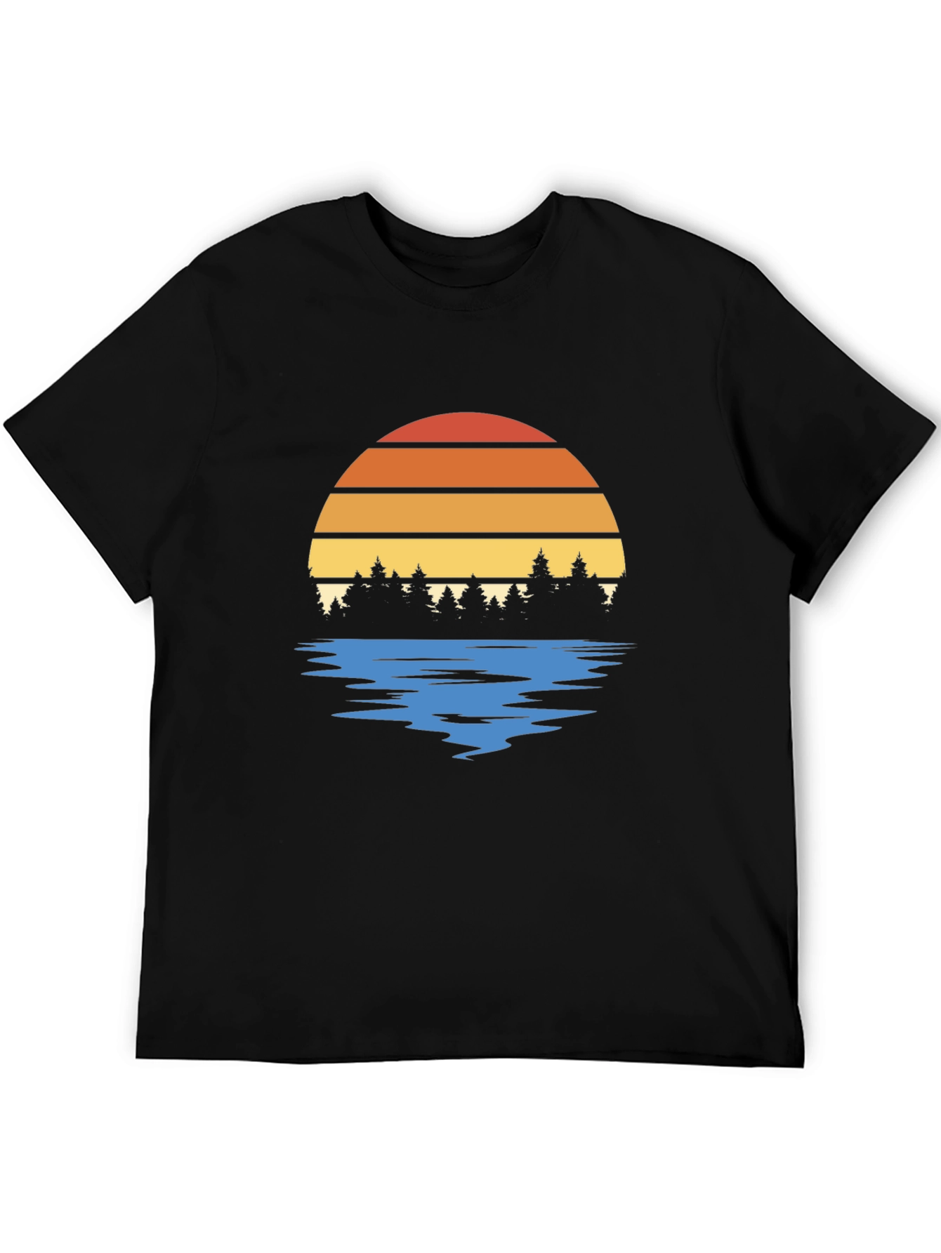 Retro Sunset Trees Graphic Tee