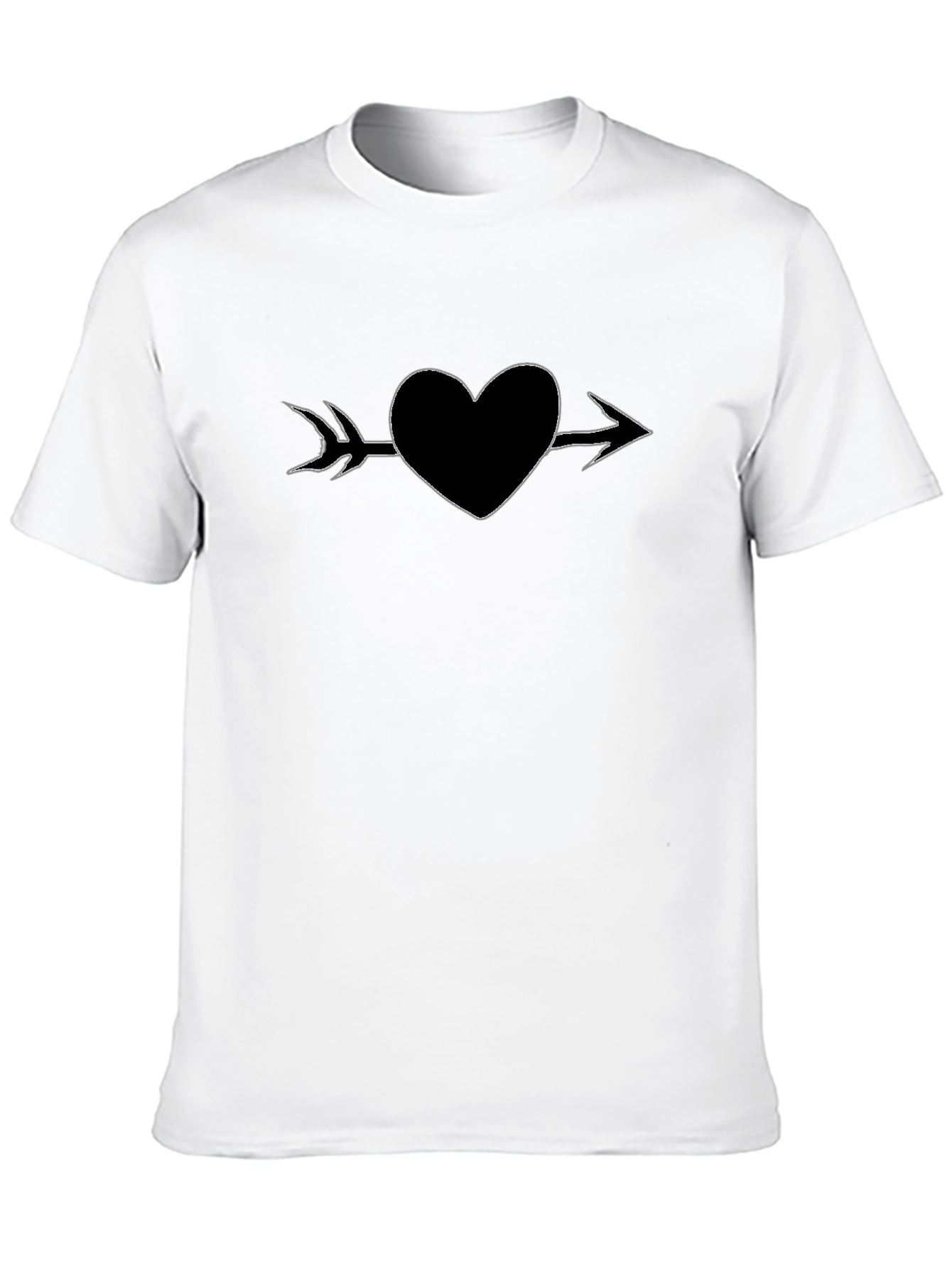 Heart Arrow Graphic Tee - Stylish Black T-Shirt