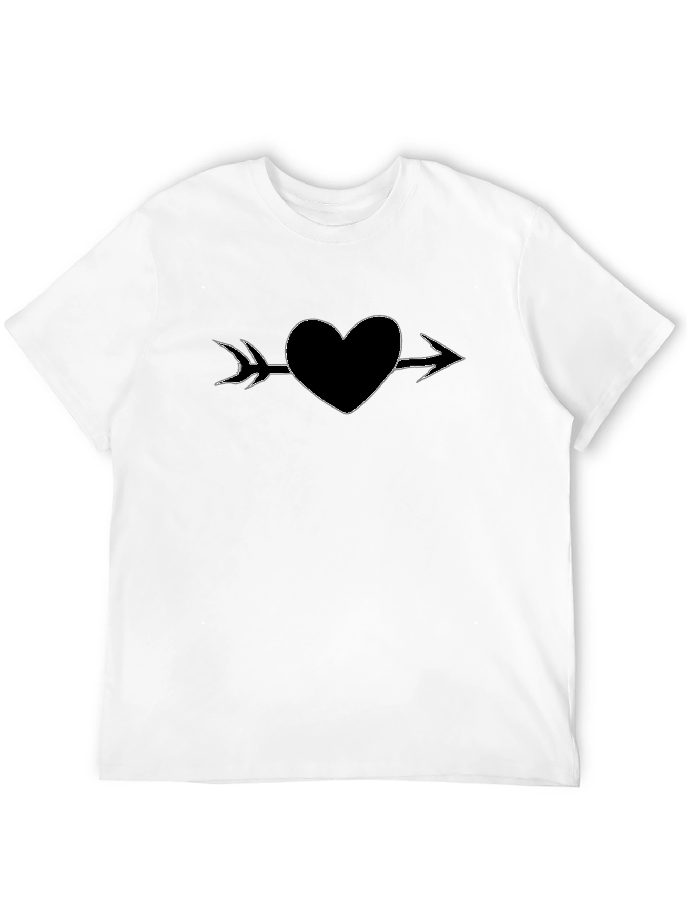 Heart Arrow Graphic Tee - Stylish Black T-Shirt