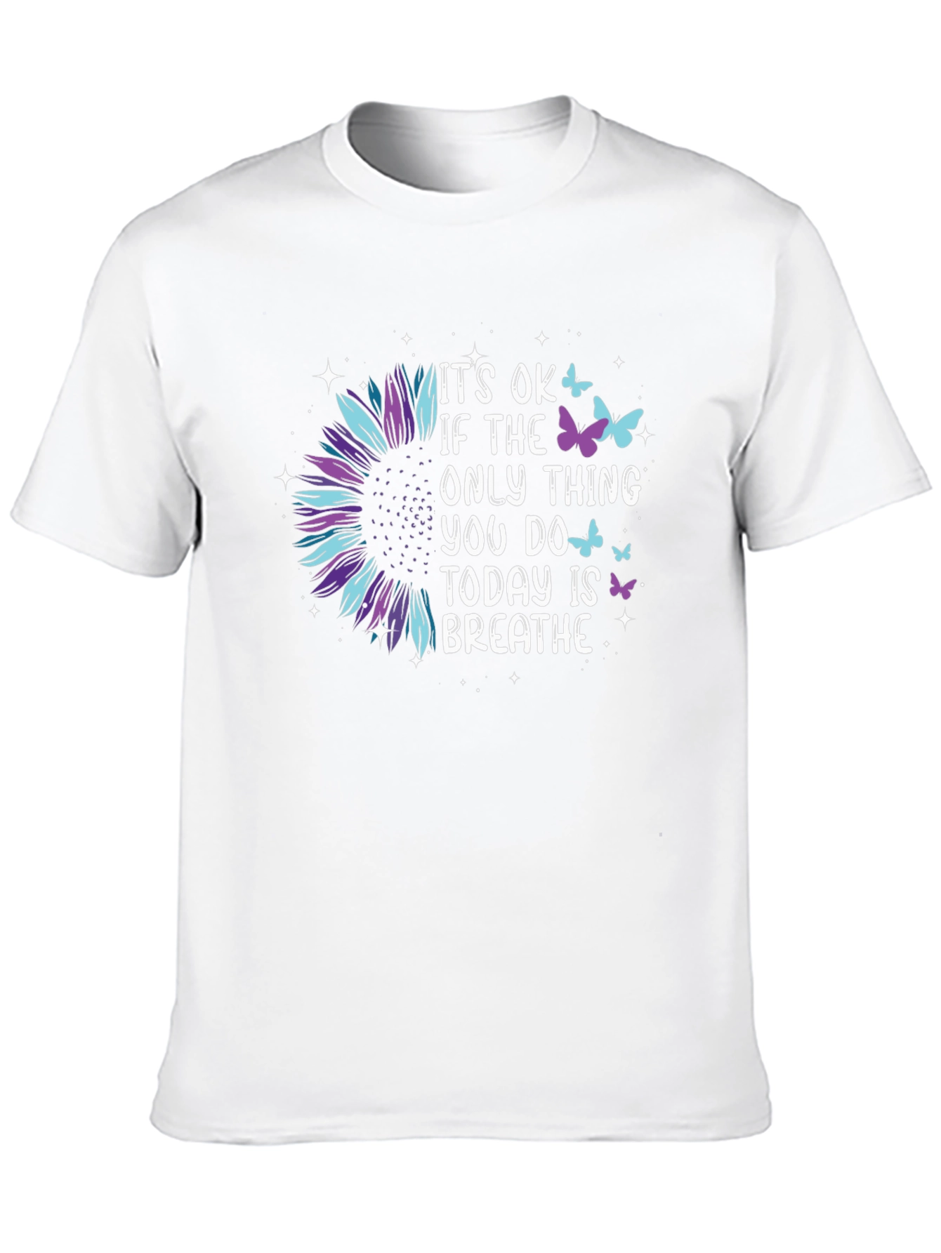 Its Ok Butterfly Sunflower Graphic Tee