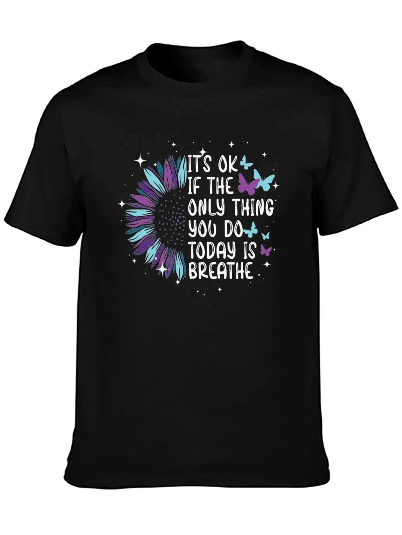Its Ok Butterfly Sunflower Graphic Tee
