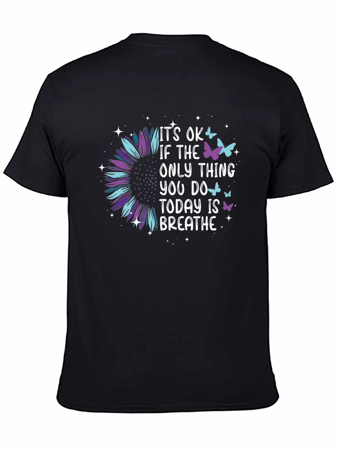 Its Ok Butterfly Sunflower Graphic Tee