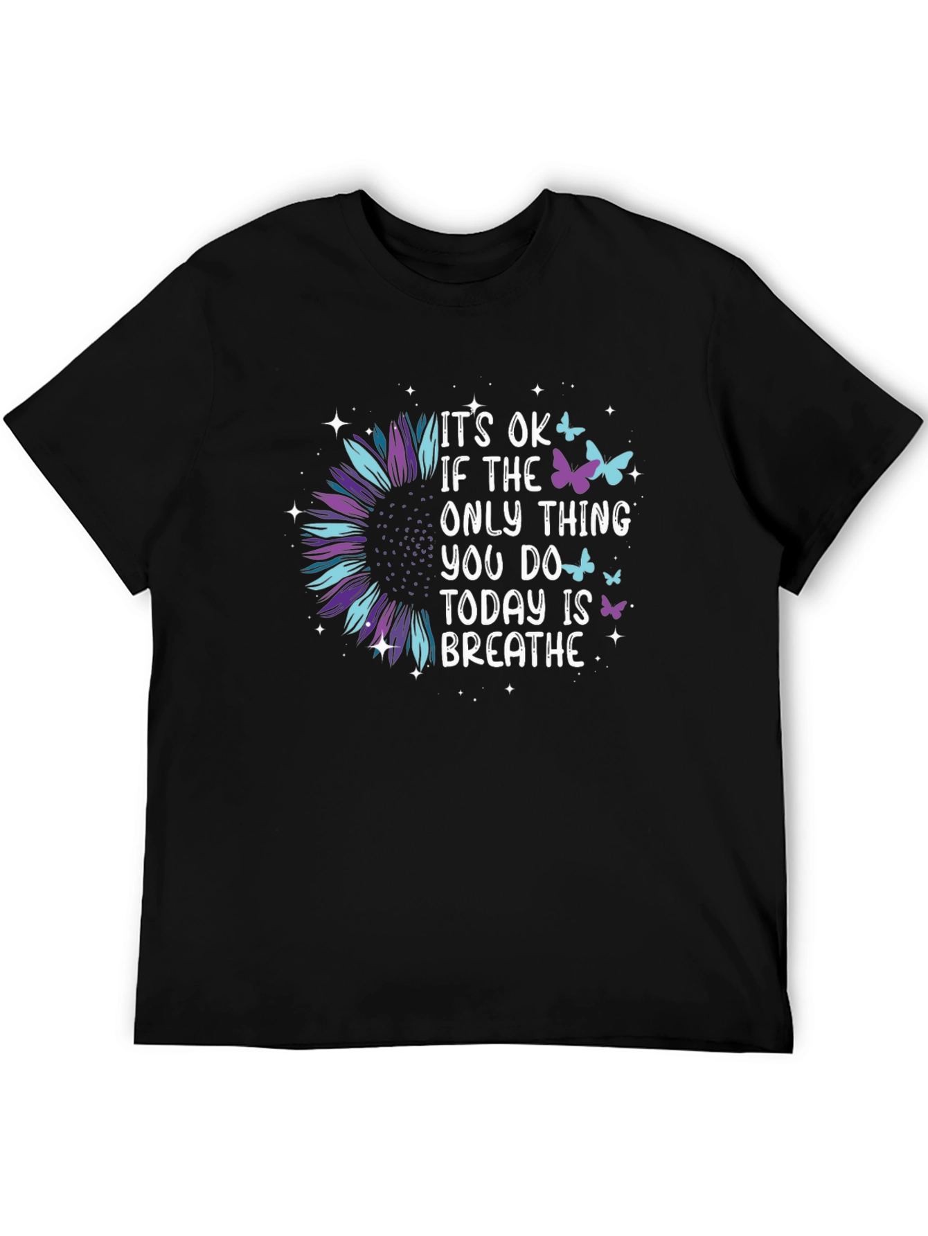 Its Ok Butterfly Sunflower Graphic Tee