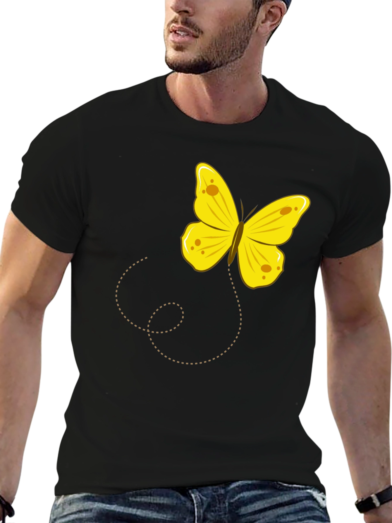 Butterfly Graphic Tee - Black Cotton Comfort