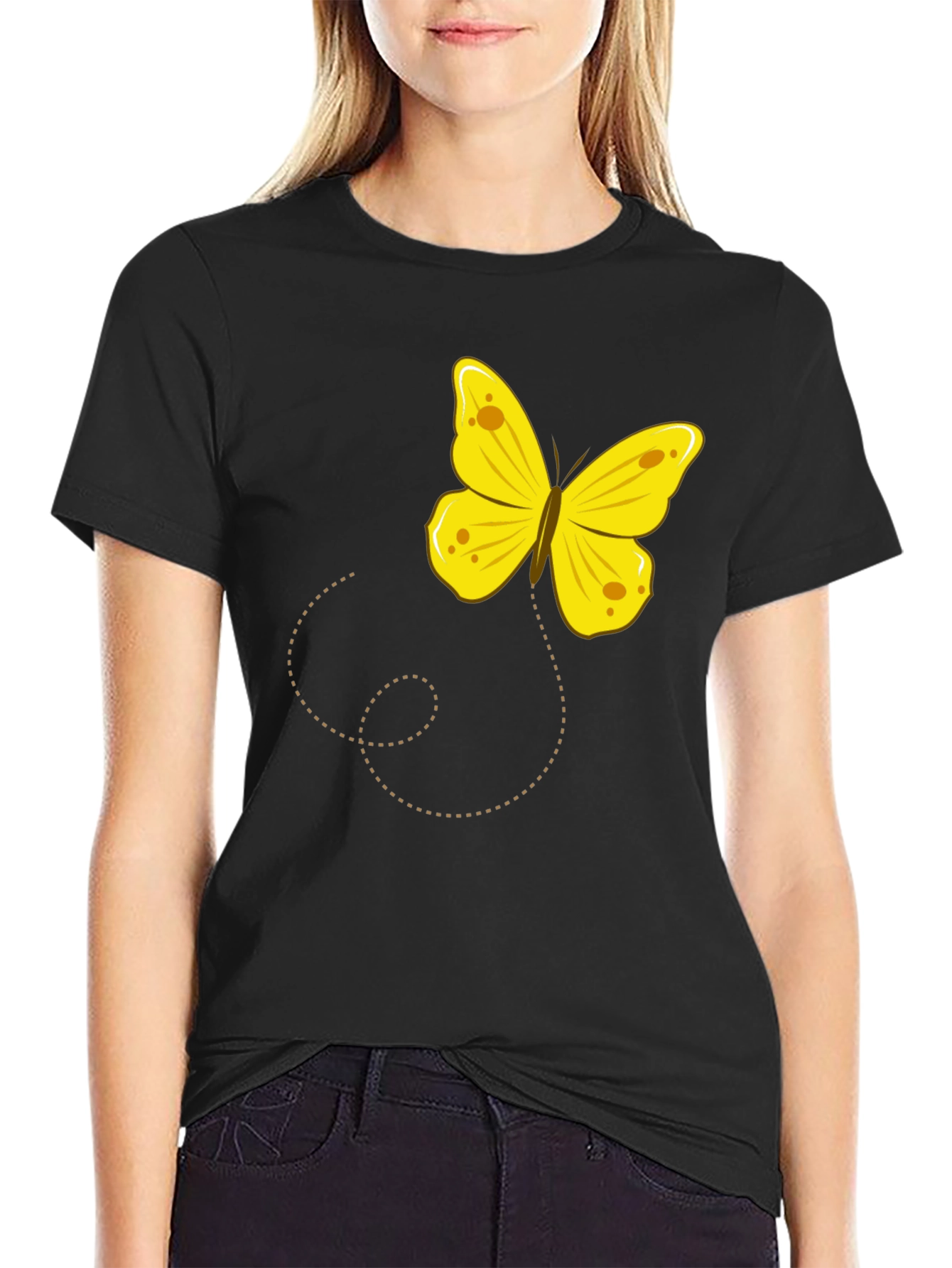 Butterfly Graphic Tee - Black Cotton Comfort