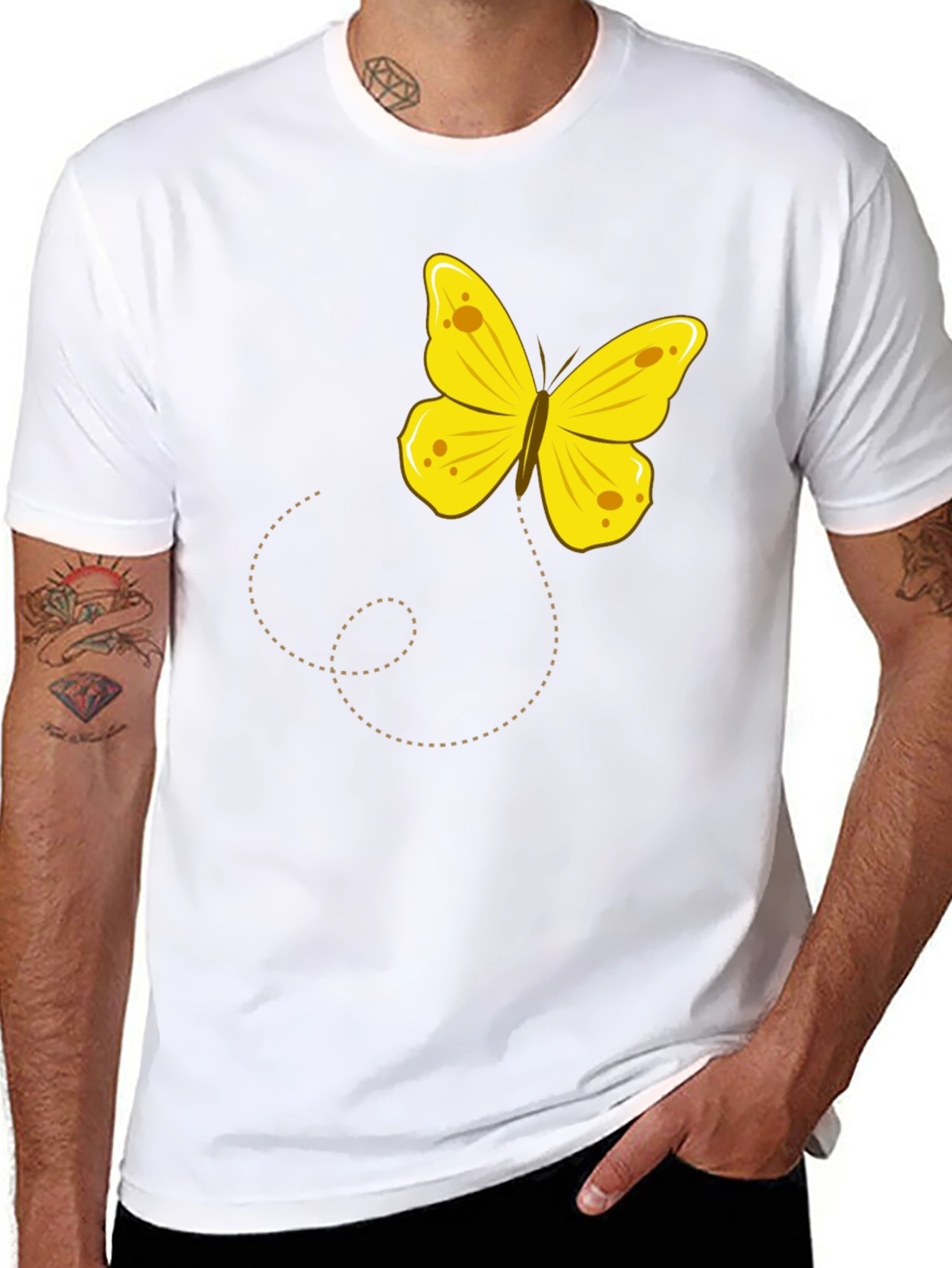 Butterfly Graphic Tee - Black Cotton Comfort