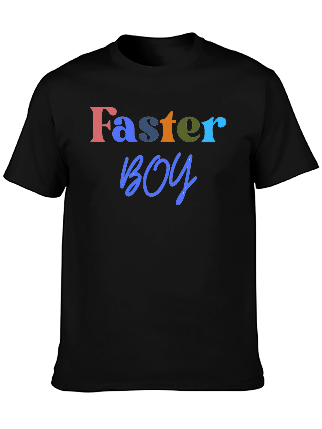 Faster Boy Graphic Tee - Soft Black T-Shirt