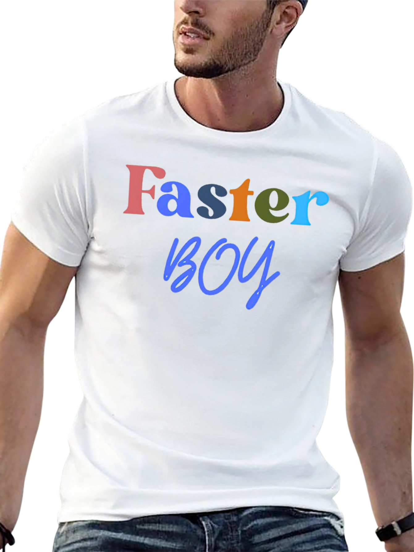 Faster Boy Graphic Tee - Soft Black T-Shirt
