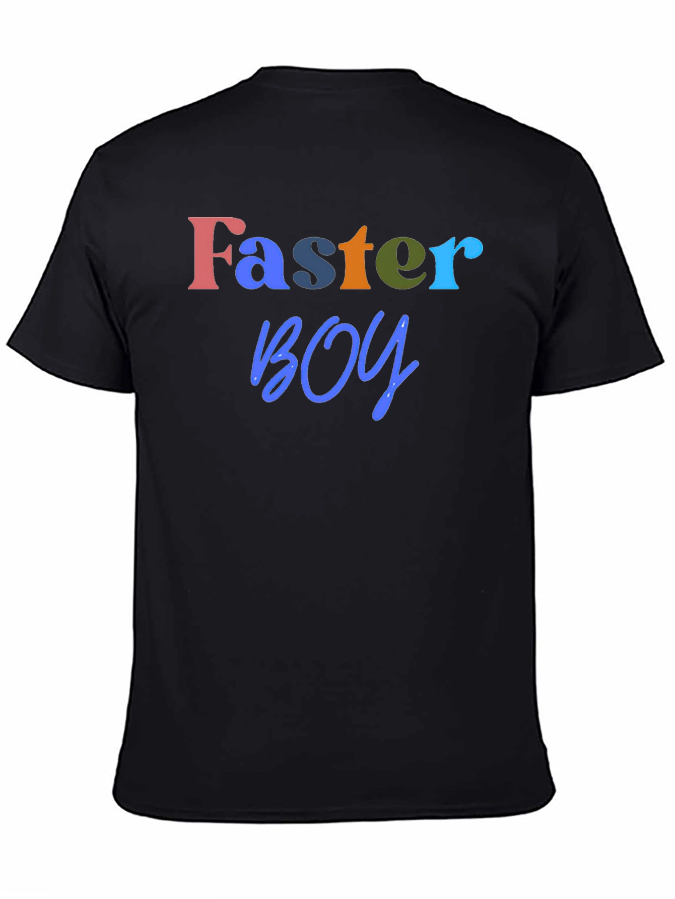 Faster Boy Graphic Tee - Soft Black T-Shirt