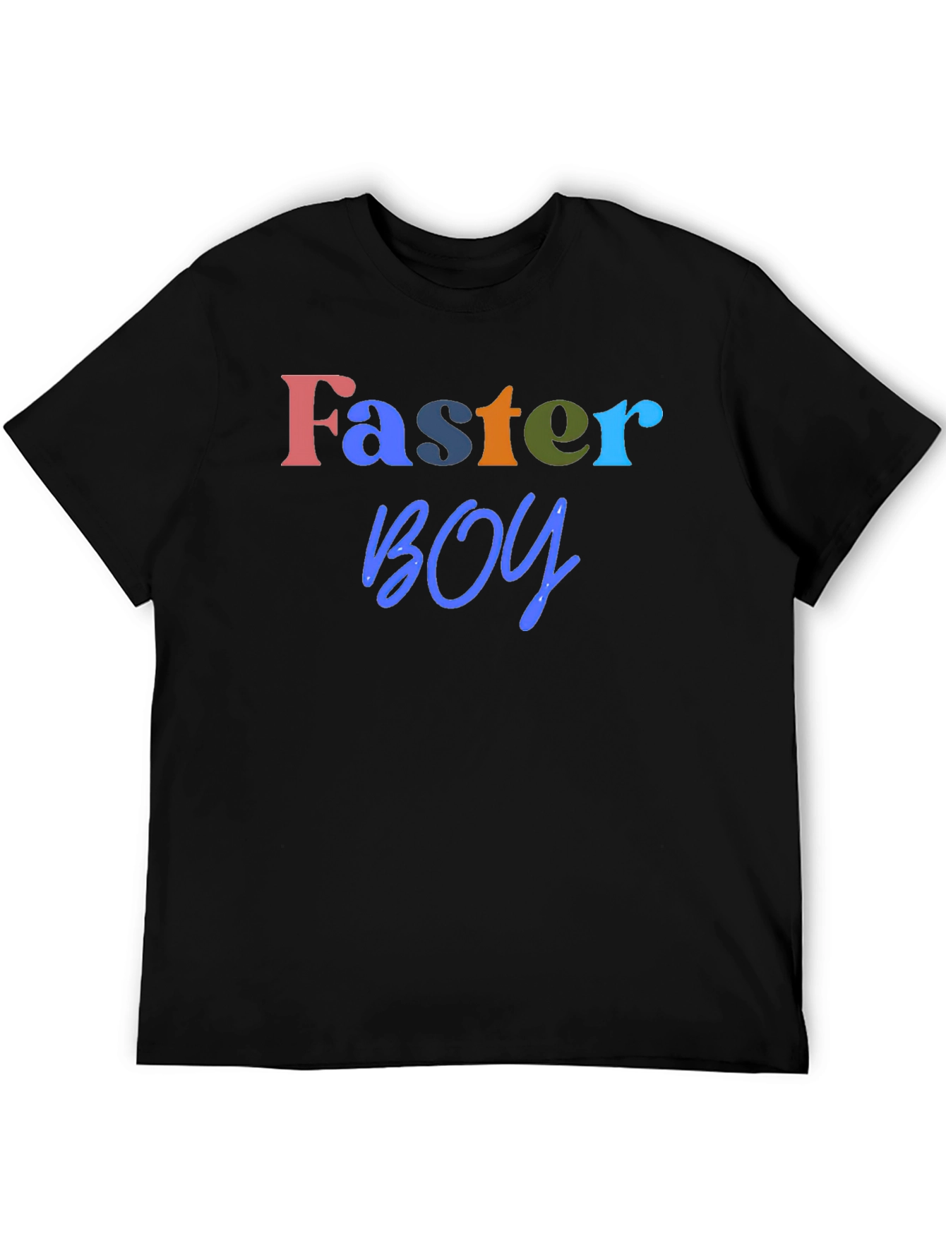 Faster Boy Graphic Tee - Soft Black T-Shirt