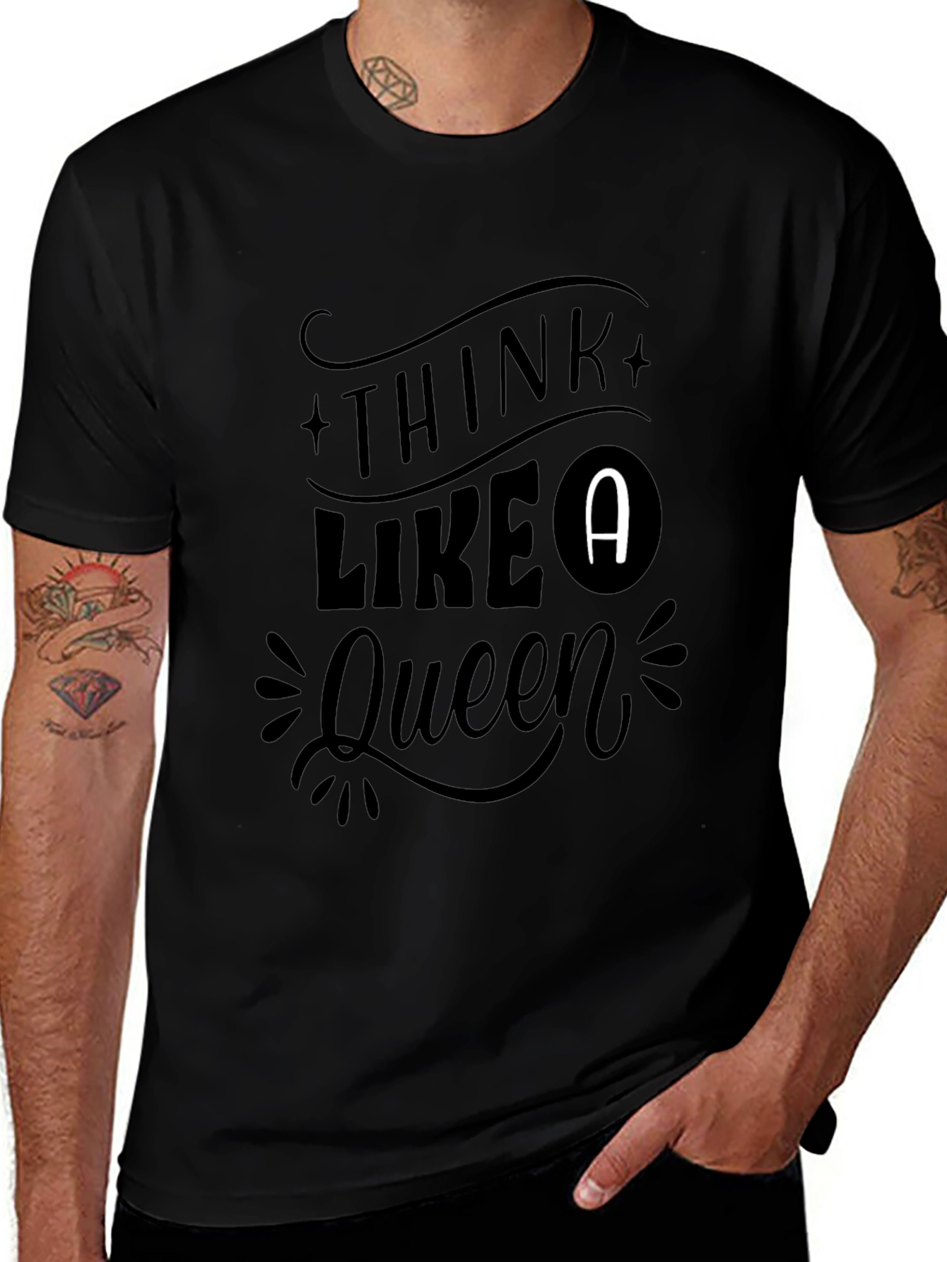 Think Like A Queen Graphic Tee - Black Unisex