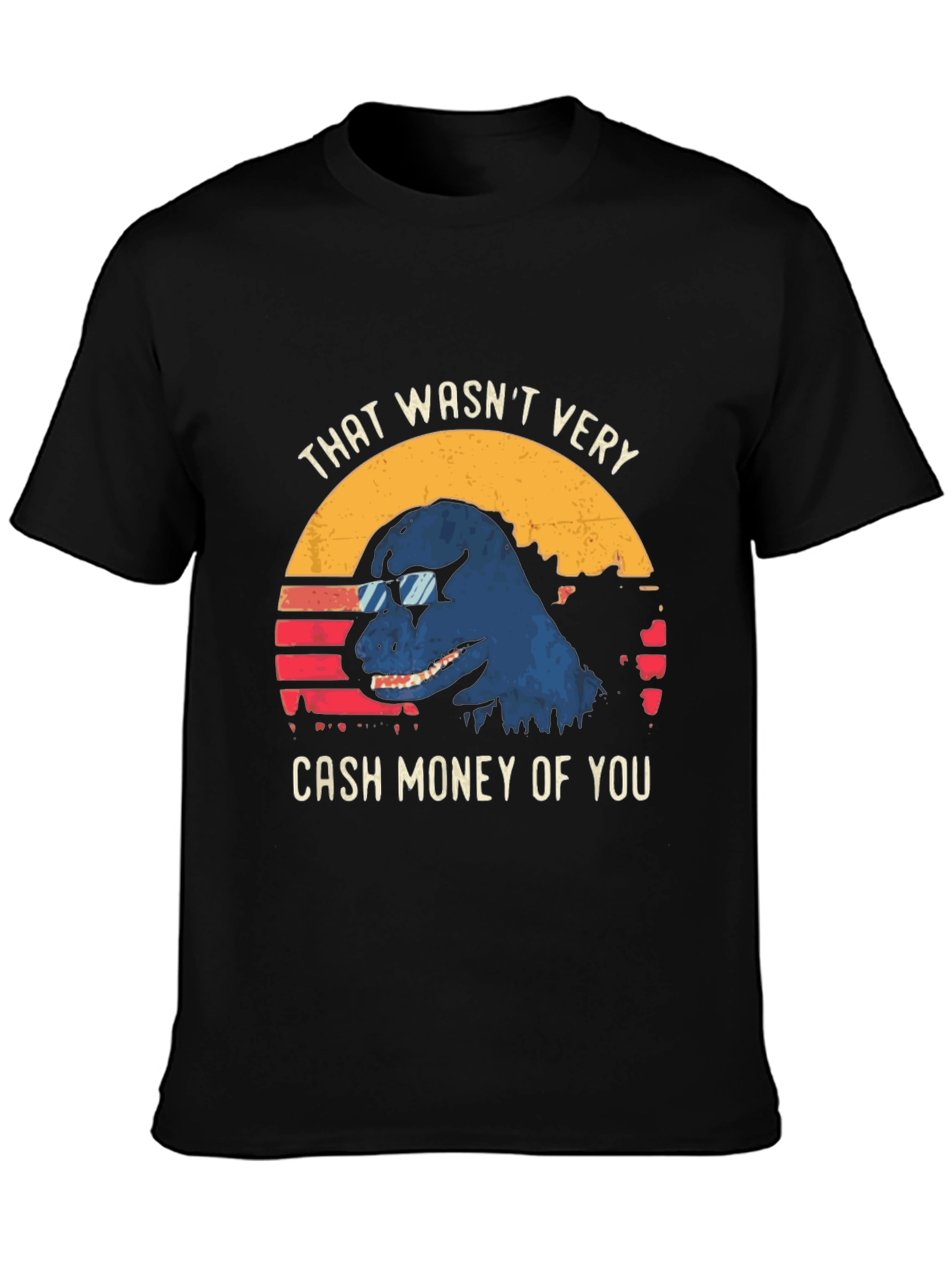 Cash Money Dinosaur Graphic Tee - Cool Dino T-Shirt