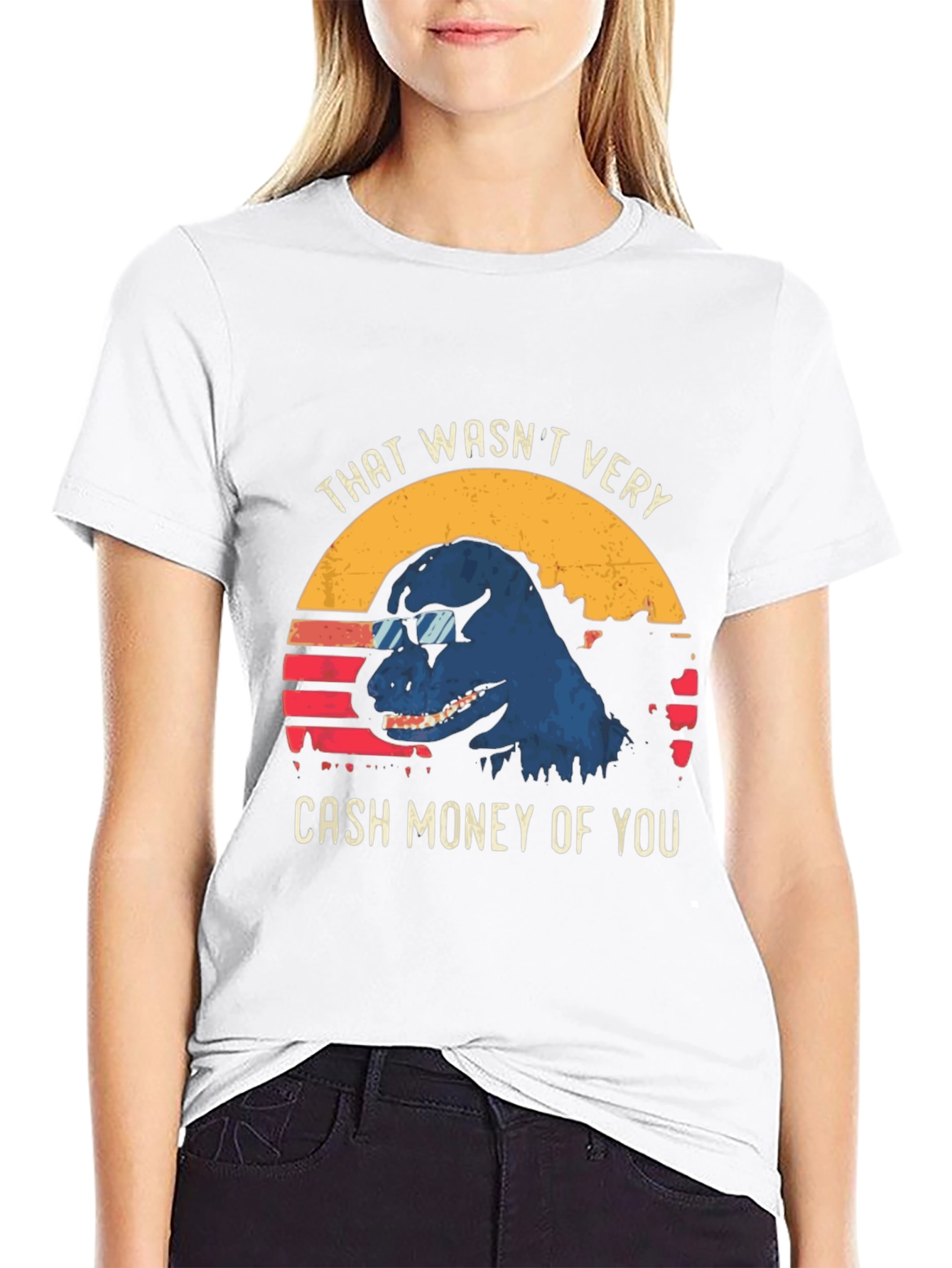 Cash Money Dinosaur Graphic Tee - Cool Dino T-Shirt