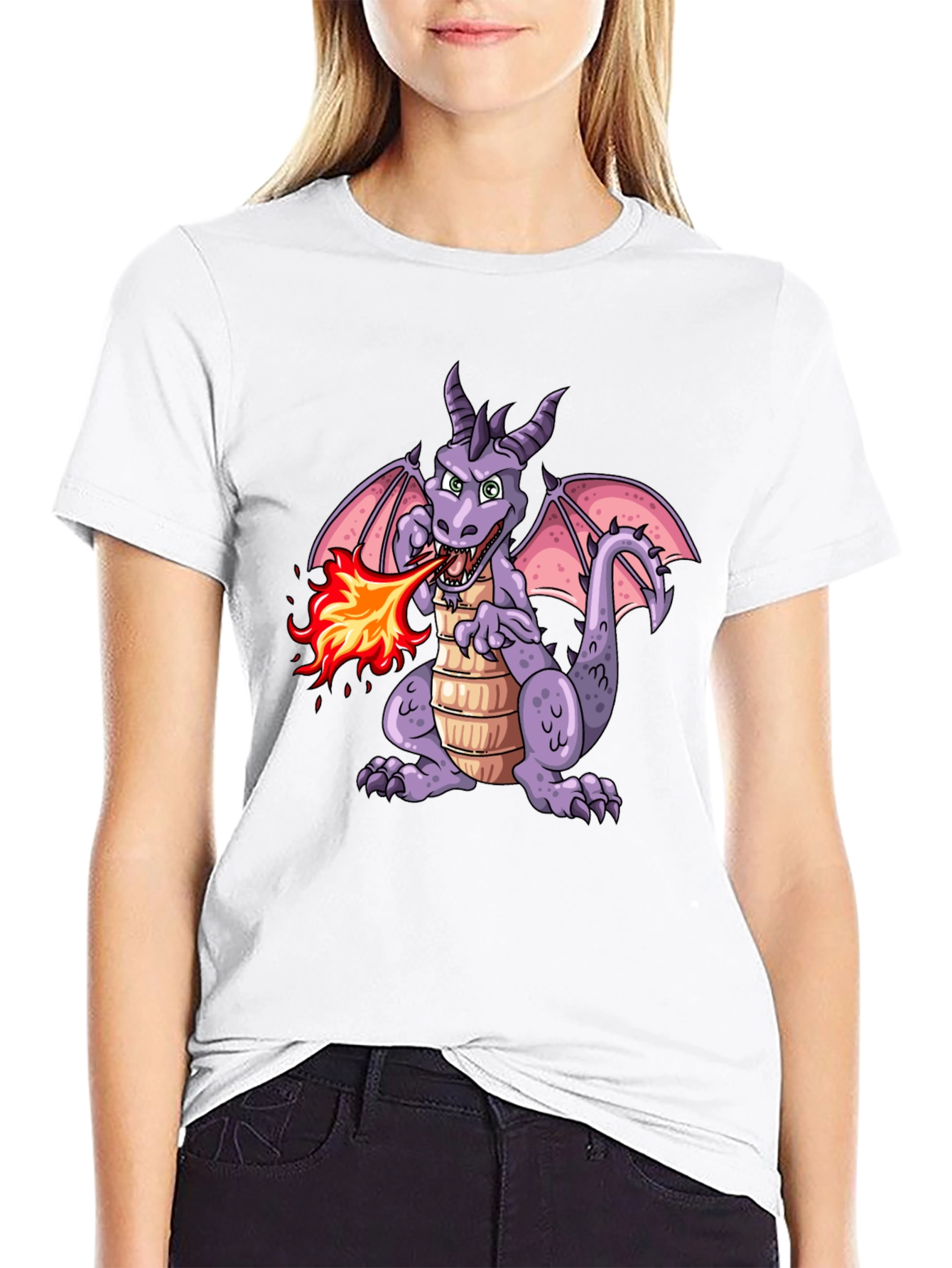 Fire Breathing Dragon Graphic T-Shirt