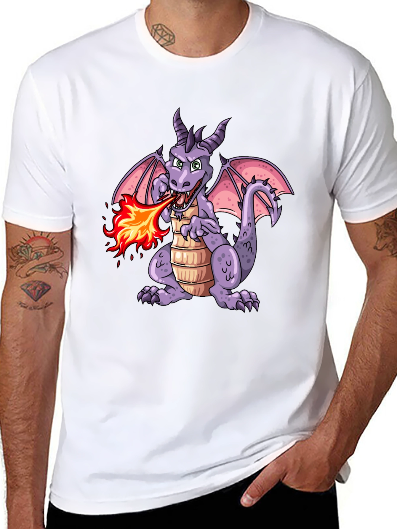 Fire Breathing Dragon Graphic T-Shirt