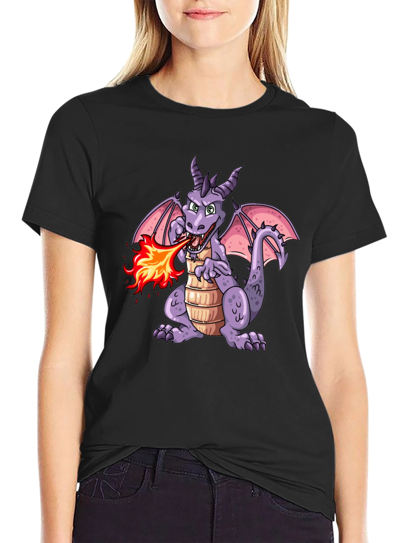 Fire Breathing Dragon Graphic T-Shirt