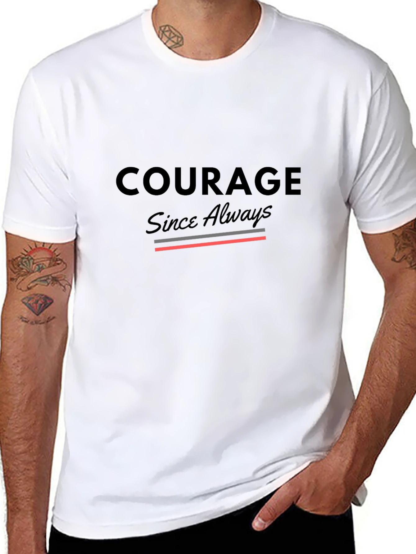 Courage Since Always Black Graphic Tee