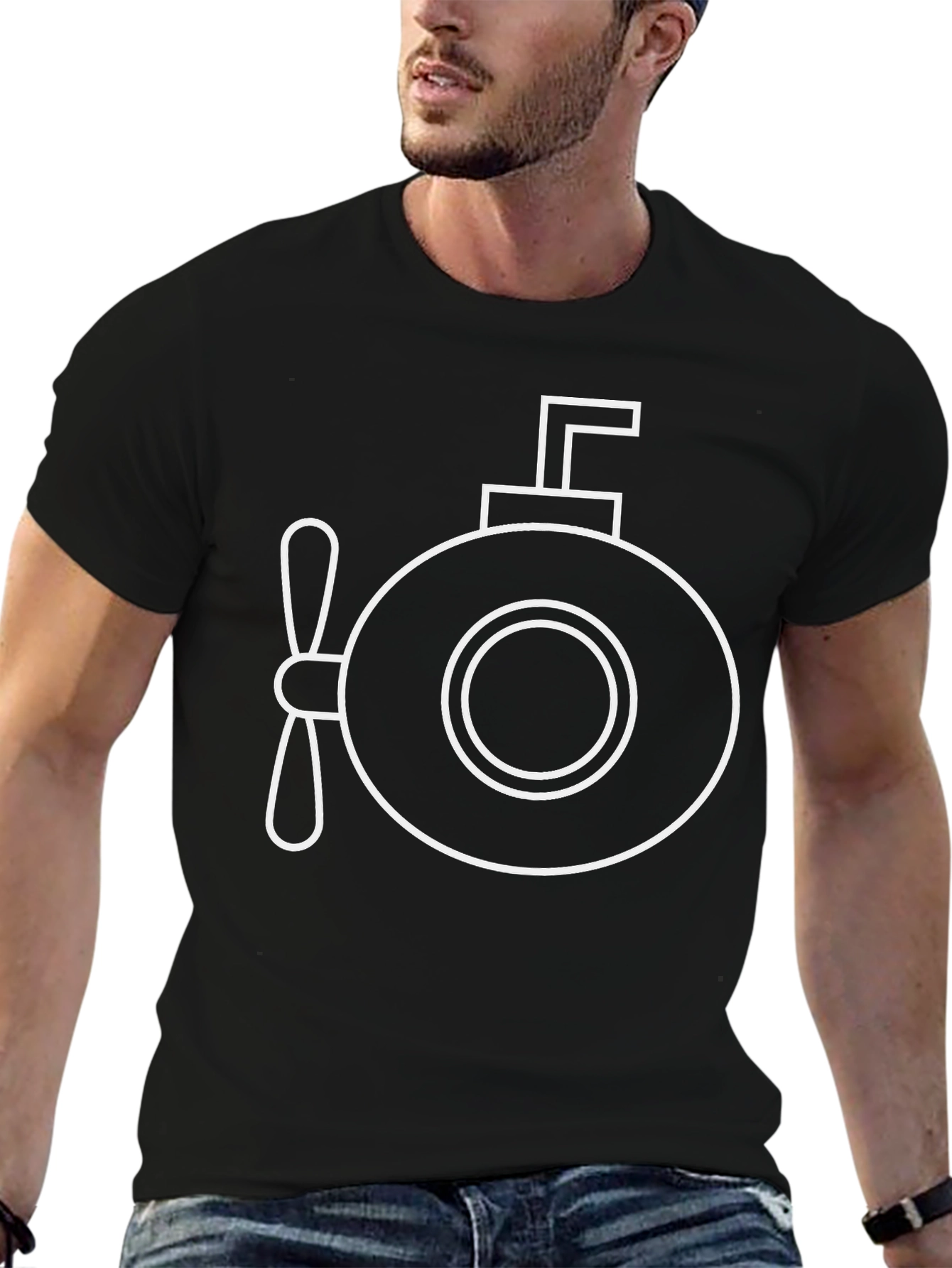 Submarine Graphic Black T-Shirt