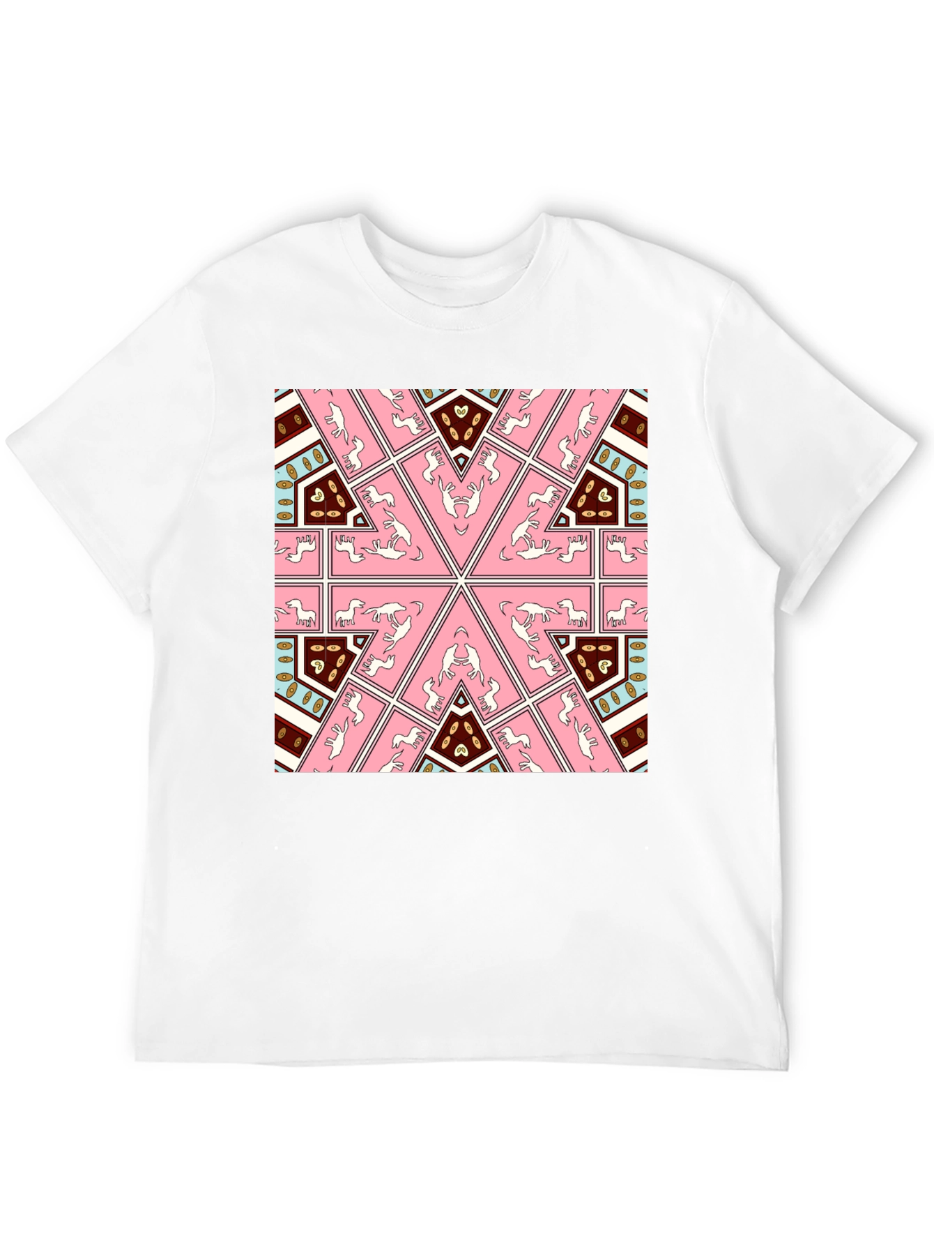 Kaleidoscope Horse Print Black T-Shirt