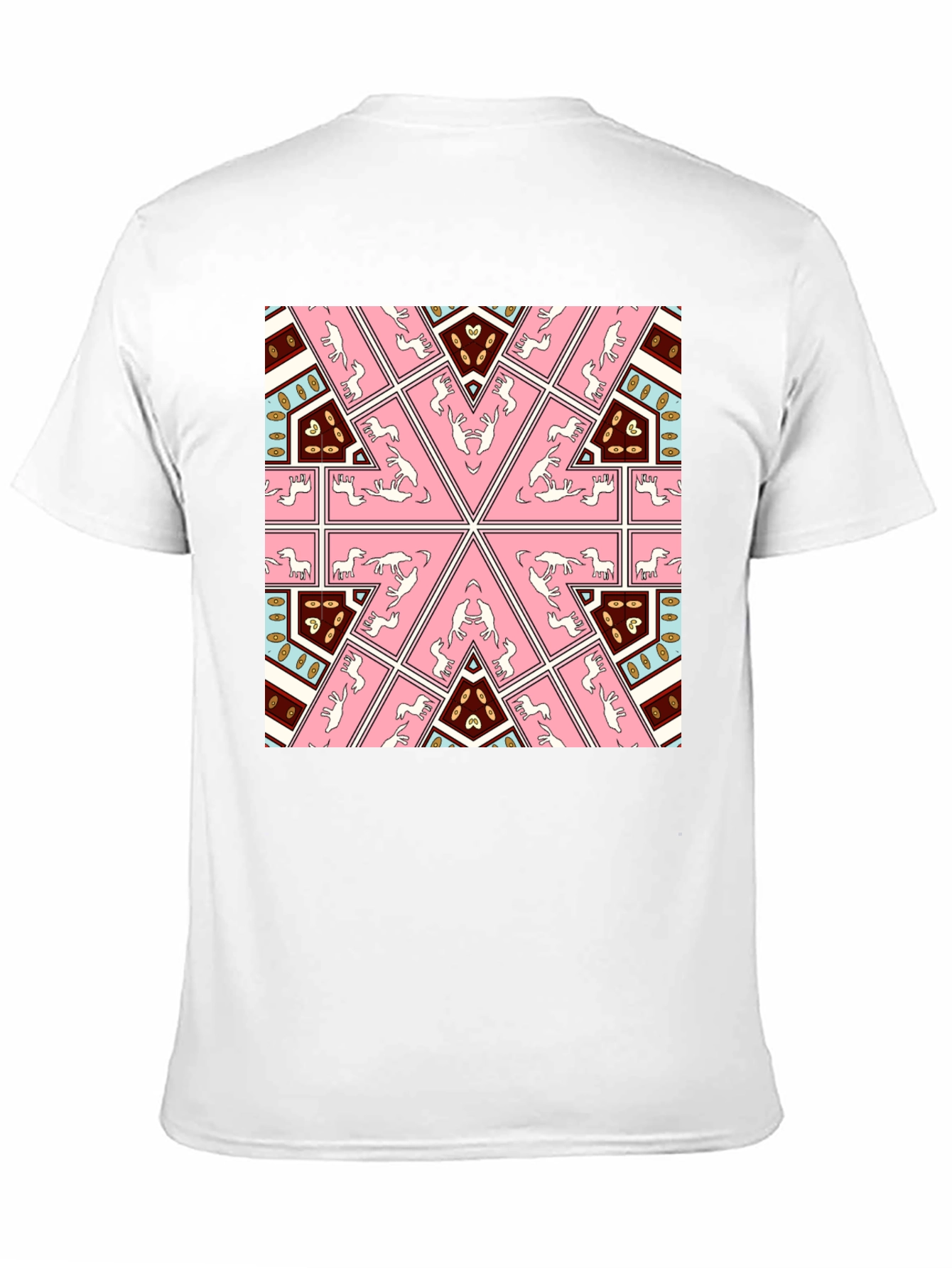 Kaleidoscope Horse Print Black T-Shirt