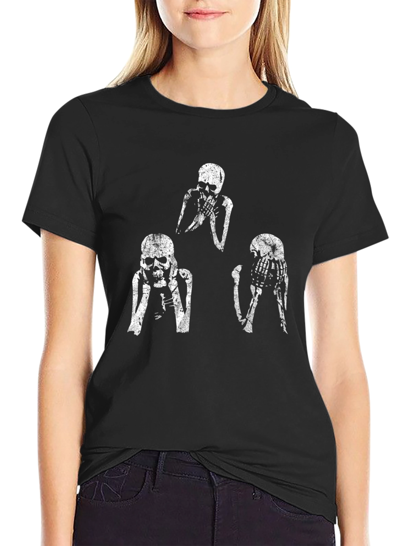 Skeleton Graphic Tee - Hear See Speak No Evil