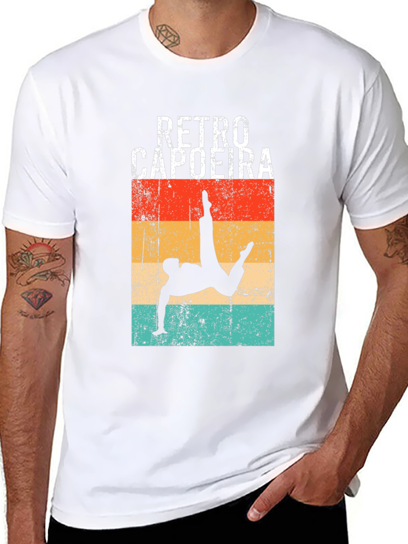 Retro Capoeira Graphic Tee - Black