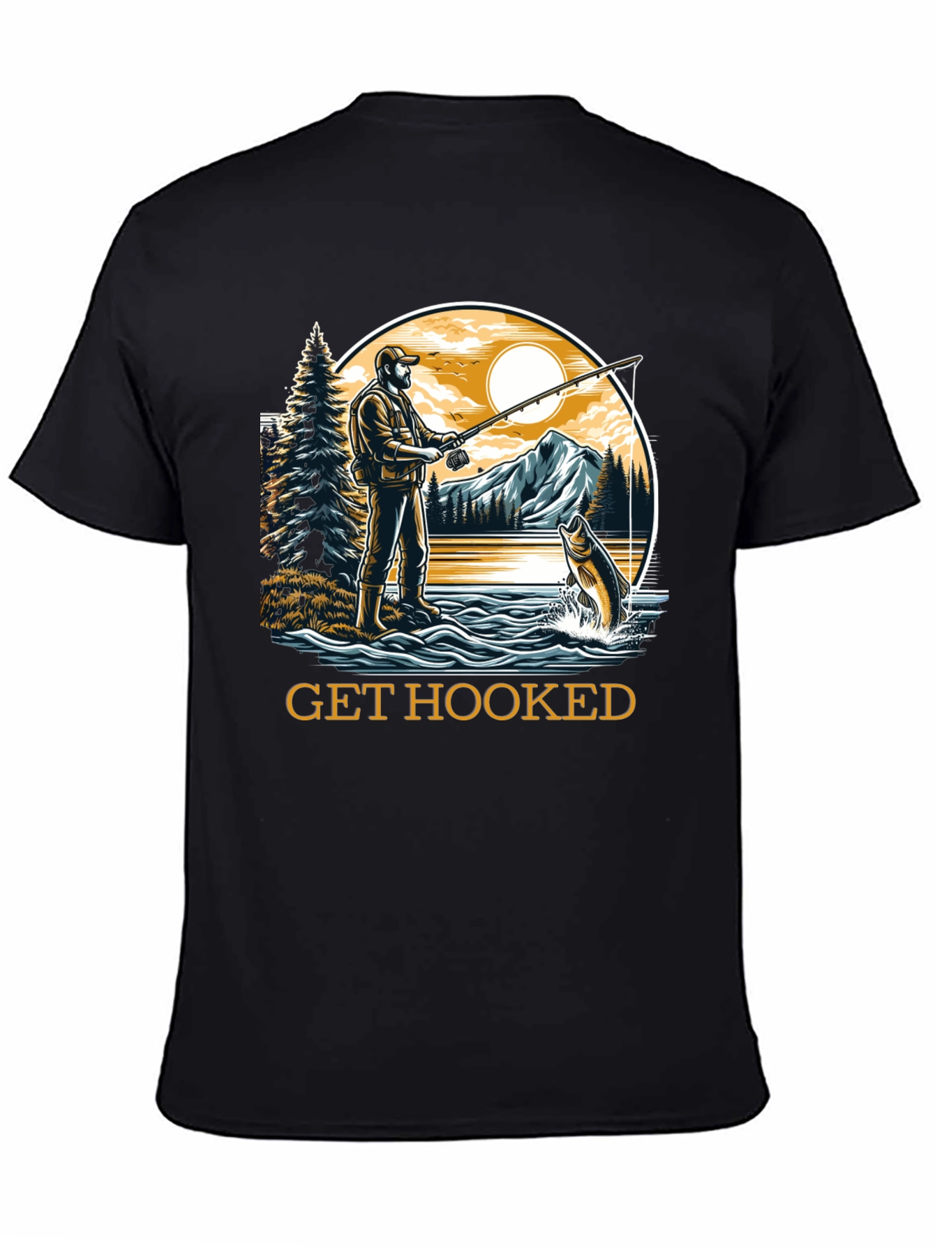 Get Hooked Fishing Graphic Tee