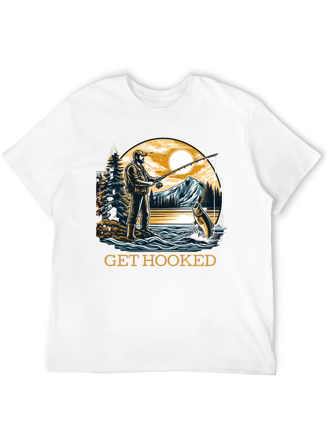 Get Hooked Fishing Graphic Tee