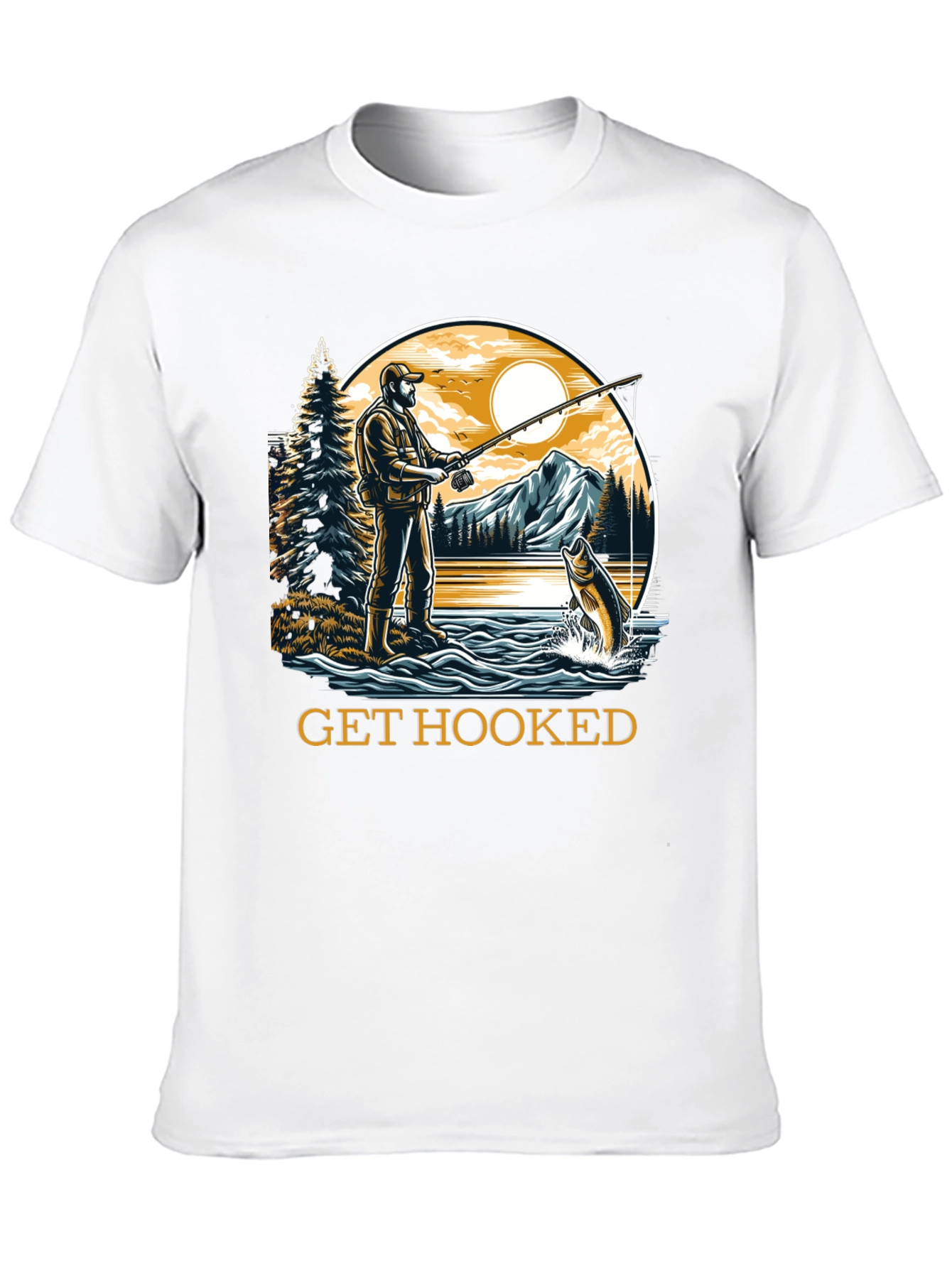 Get Hooked Fishing Graphic Tee