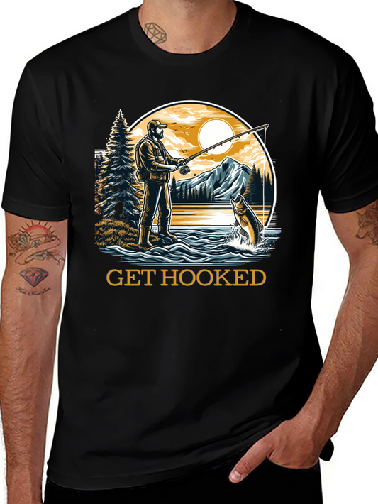 Get Hooked Fishing Graphic Tee