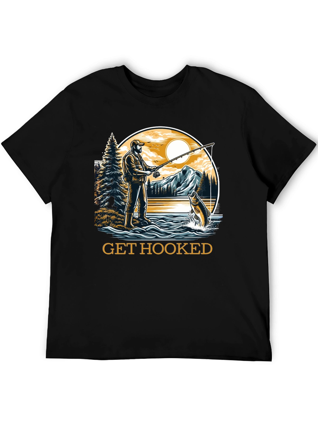 Get Hooked Fishing Graphic Tee