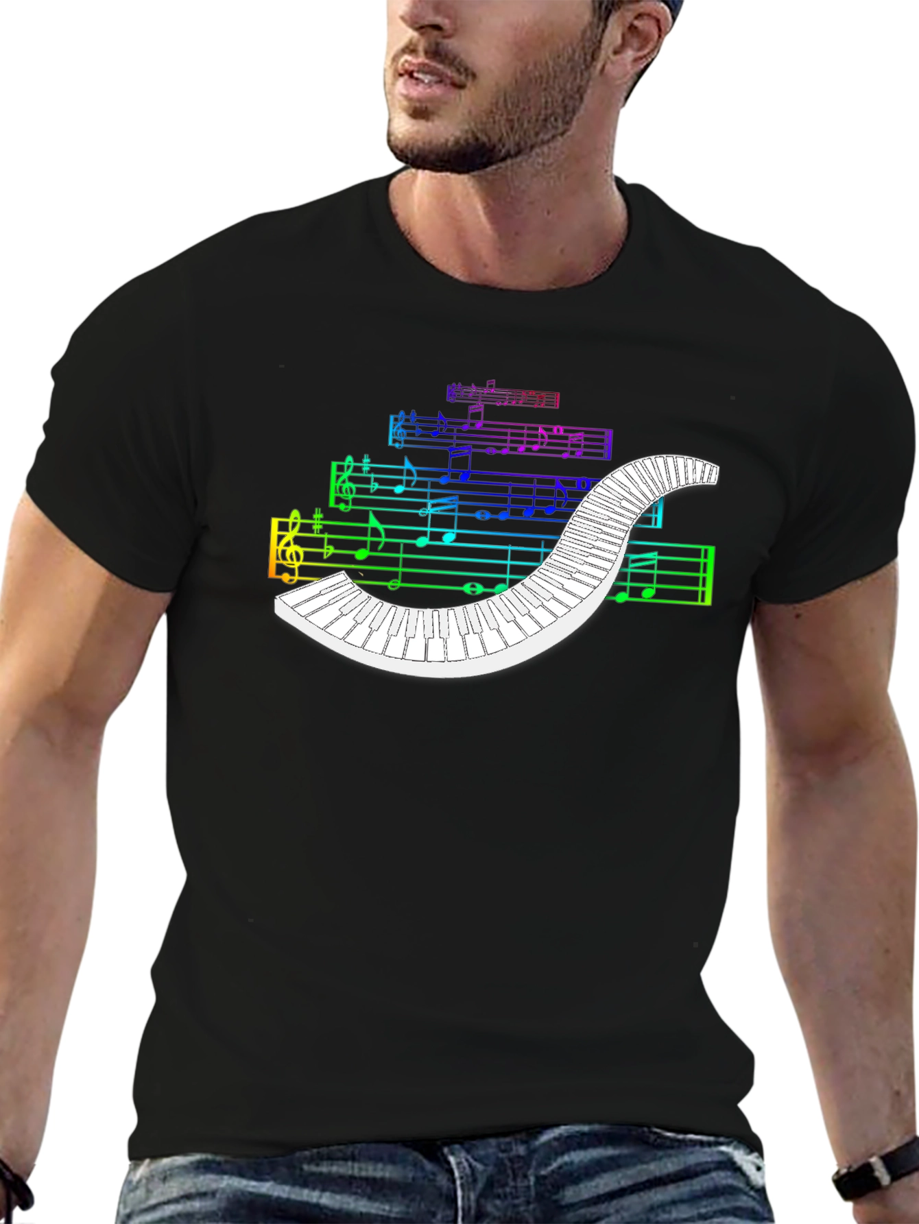 Rainbow Music Piano T-Shirt