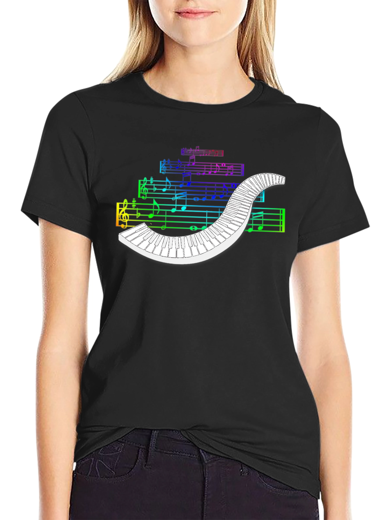 Rainbow Music Piano T-Shirt