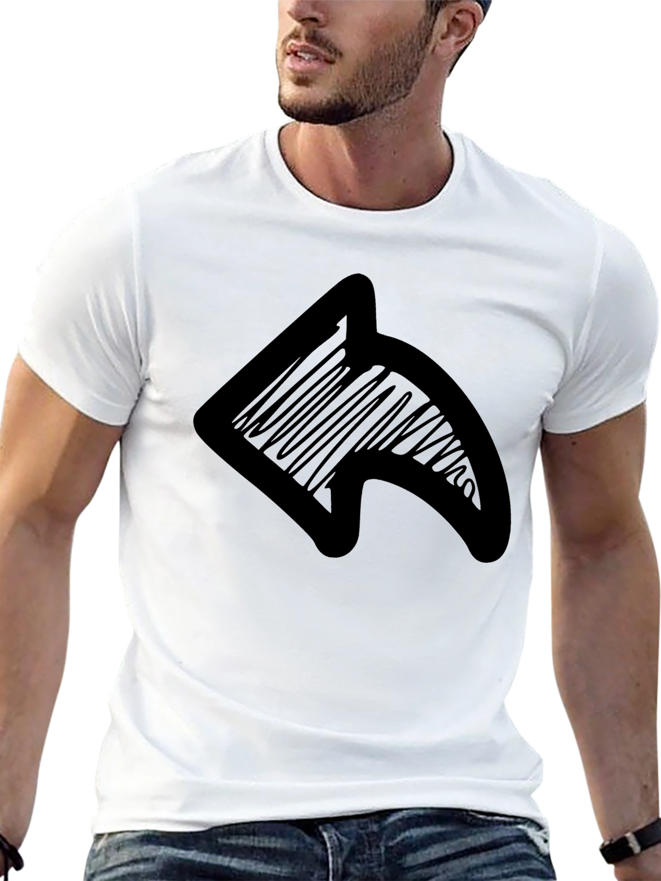 Share Icon Graphic Black T-Shirt